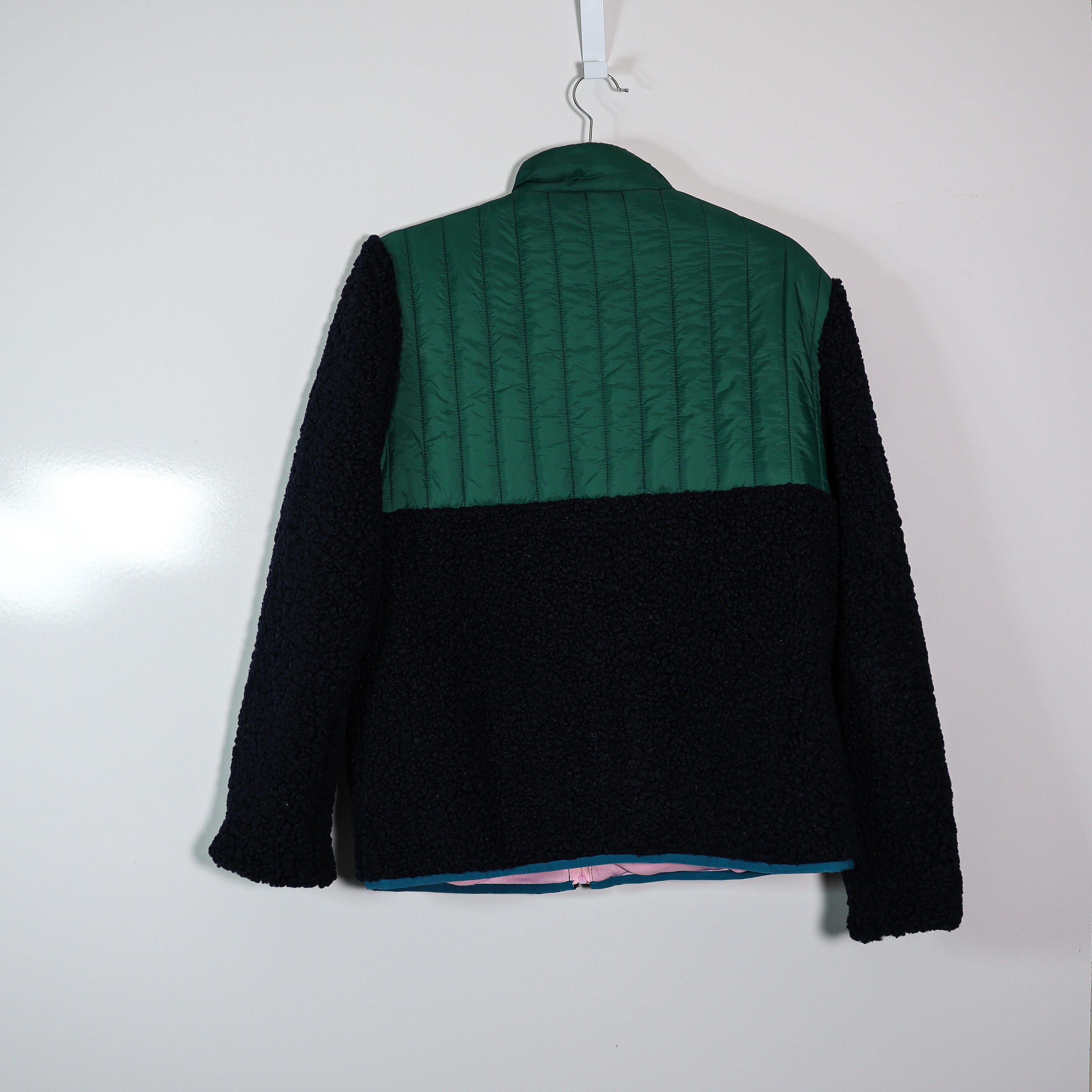 Addison Bay Teddy Sherpa Fuzzy Brandywine Full Zip Jacket Navy Blue Olive Green