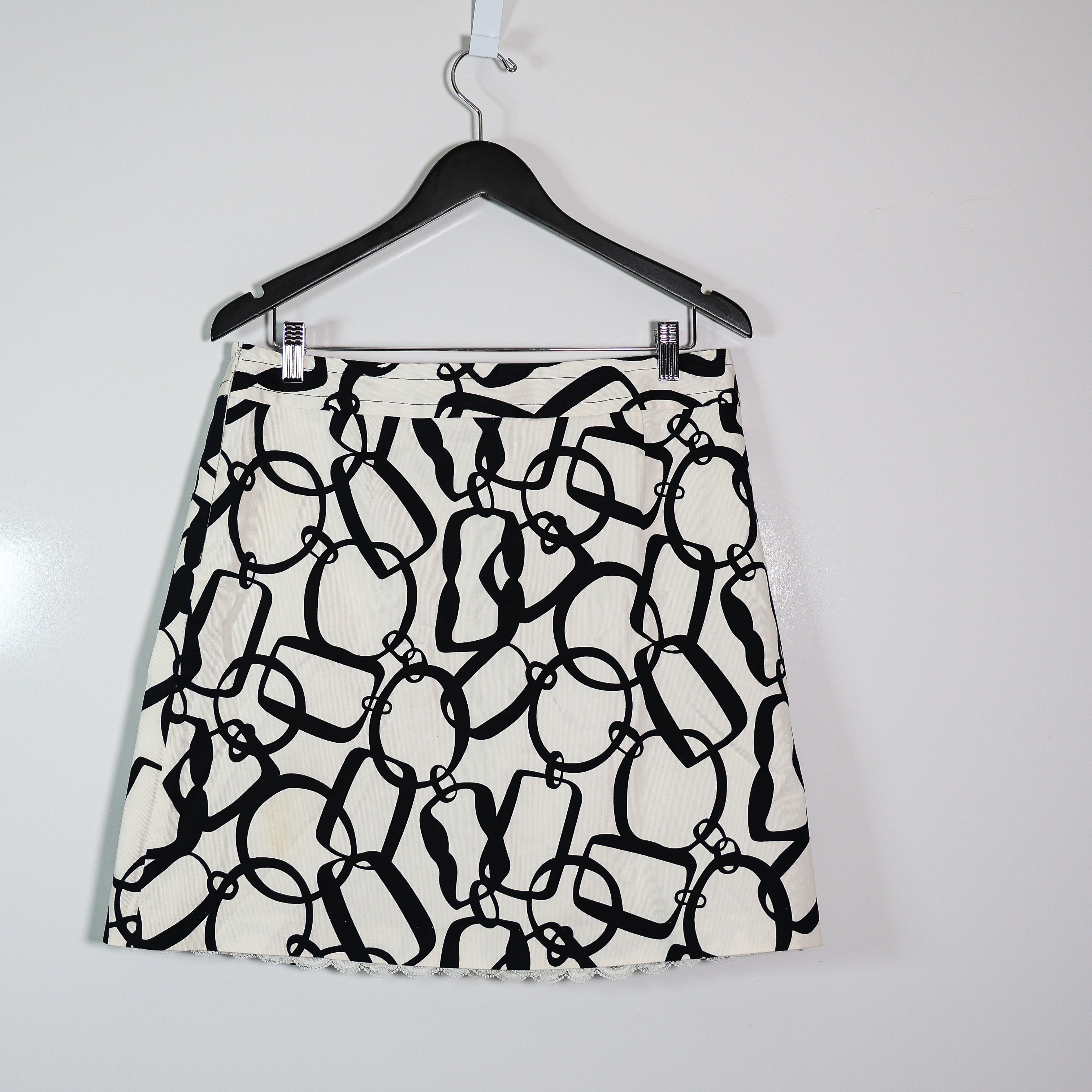 Trina Turk Women's Abstract Chain Link Print Pattern Pleated Mini Skirt 10