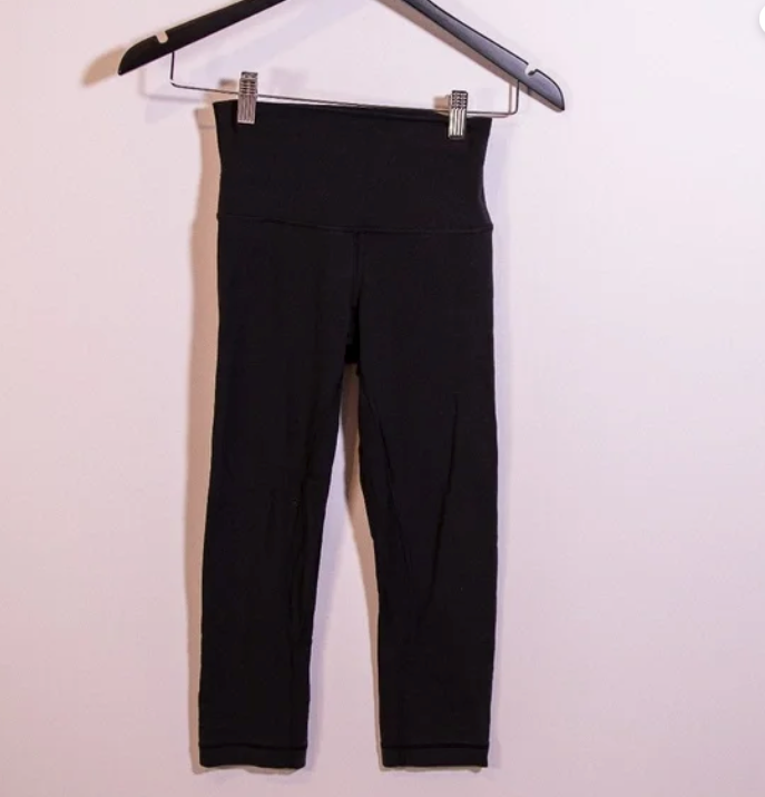 Lululemon Women's Align High Waisted Work Out Leggings Solid Black Pants 4