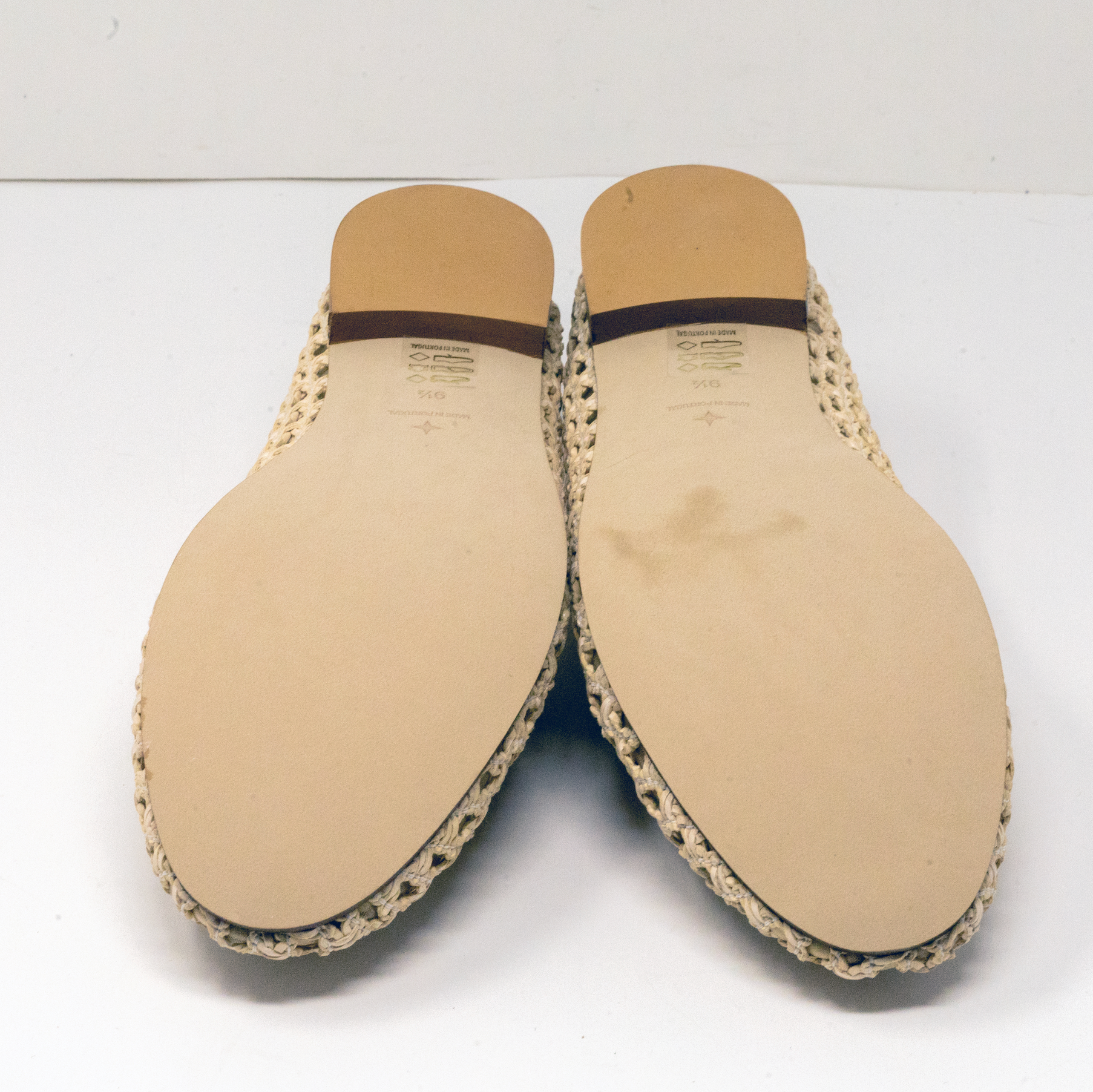 NEW Tuckernuck Rowan Genuine Leather Woven Slip On Loafers Flats Shoes Bone 9.5