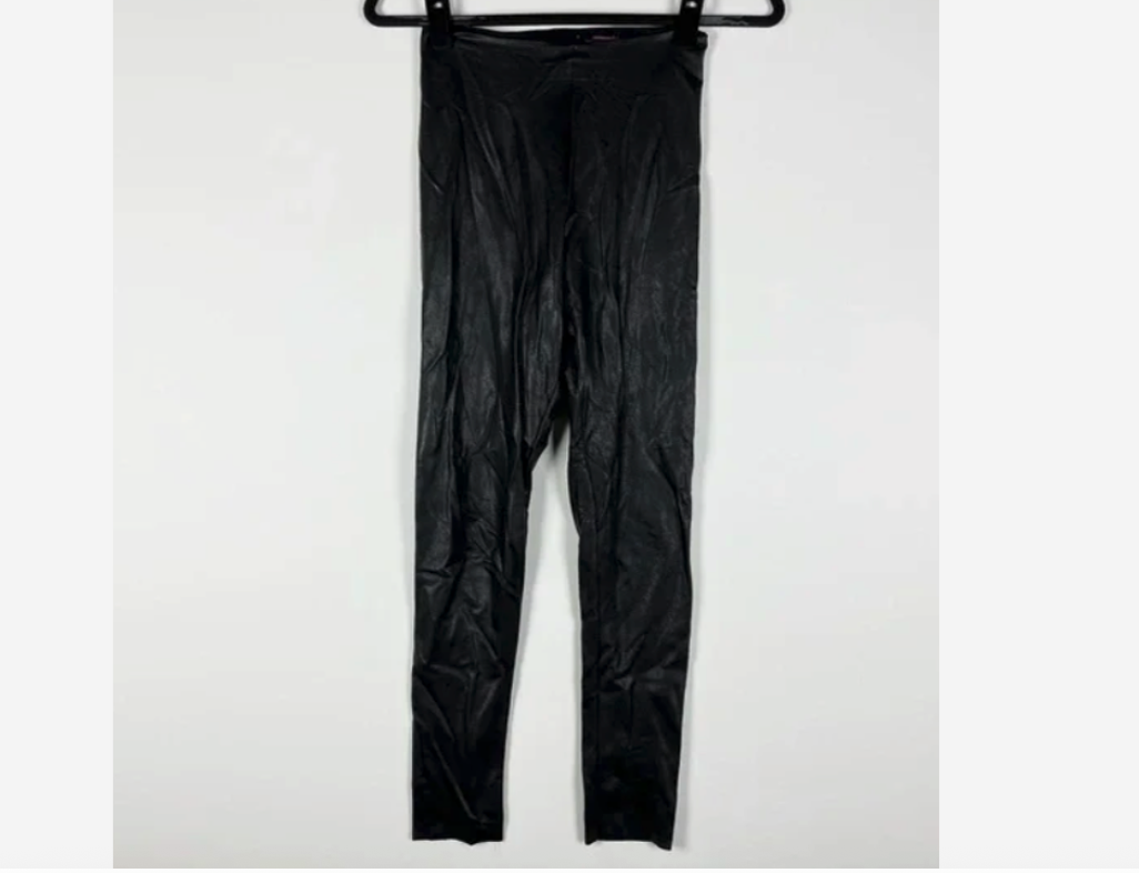Commando Faux Vegan Leather High Waisted Skinny Leggings Black MD