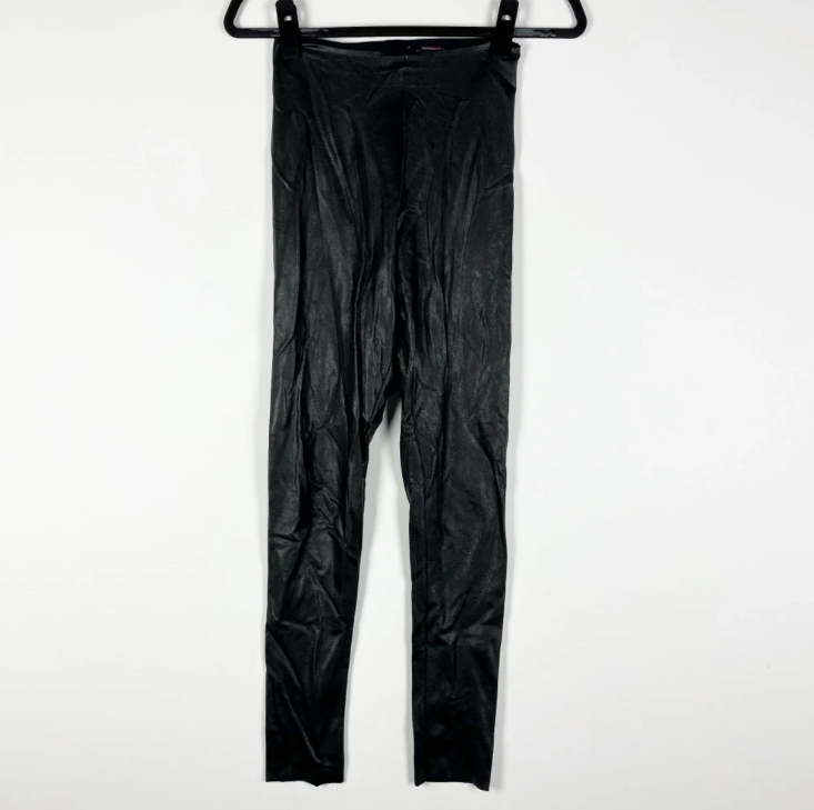 Commando Faux Vegan Leather High Waisted Skinny Leggings Black Small