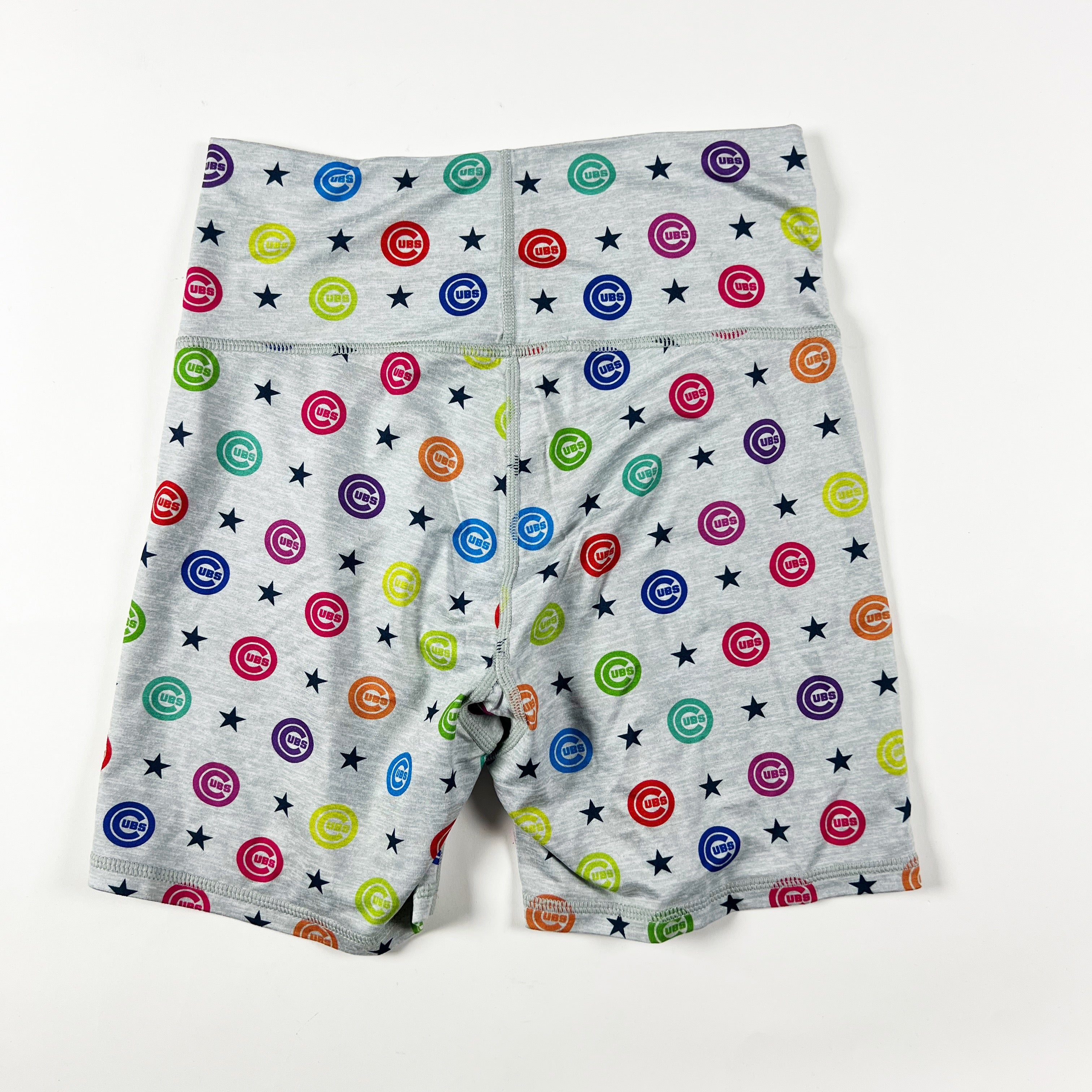 NEW Terez Chicago Cubs MLB Logo Rainbow Print Mini Lounge Bike Shorts M