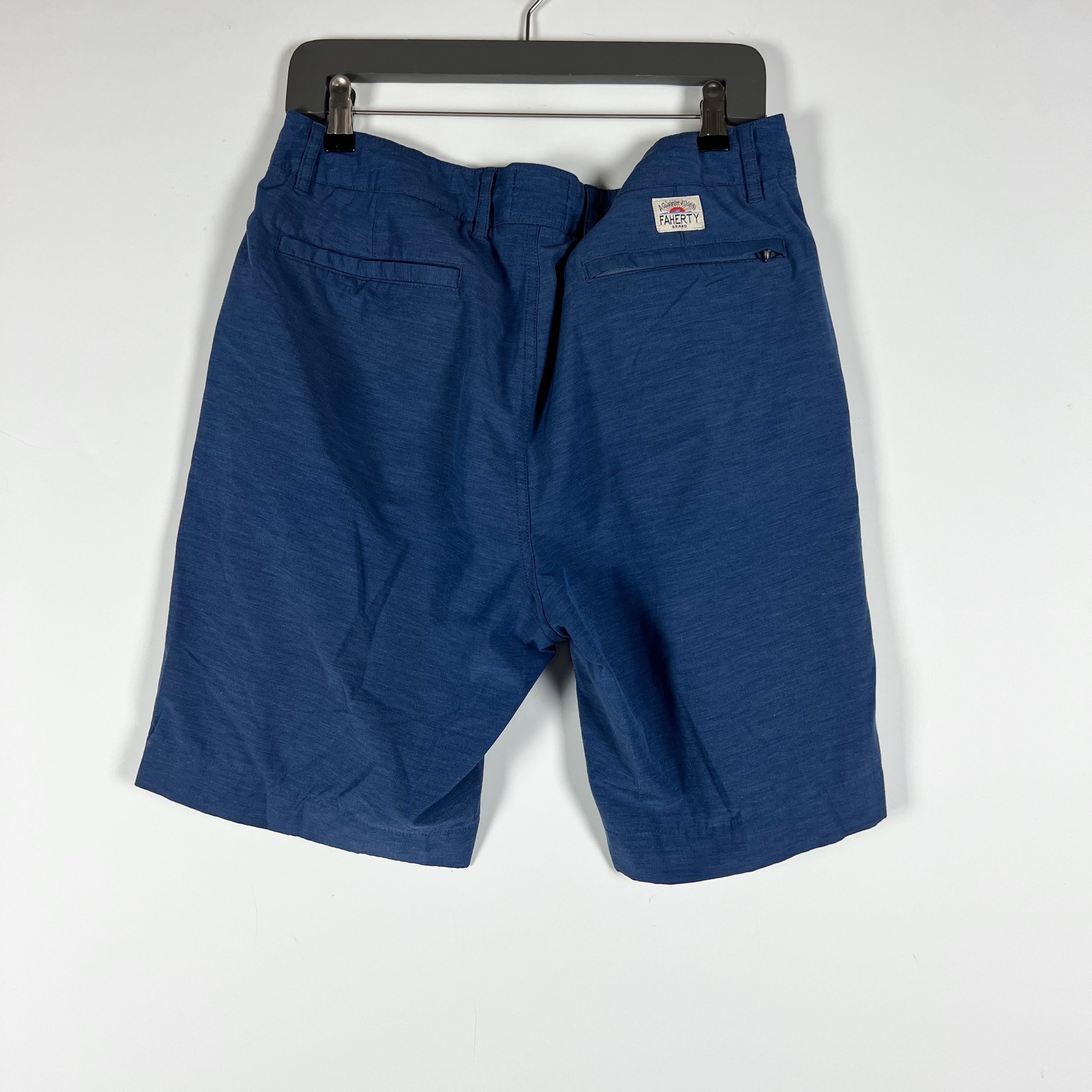 Faherty Men's All Day Cotton Blend 7" Inseam Casual Shorts Deep Navy Blue 33