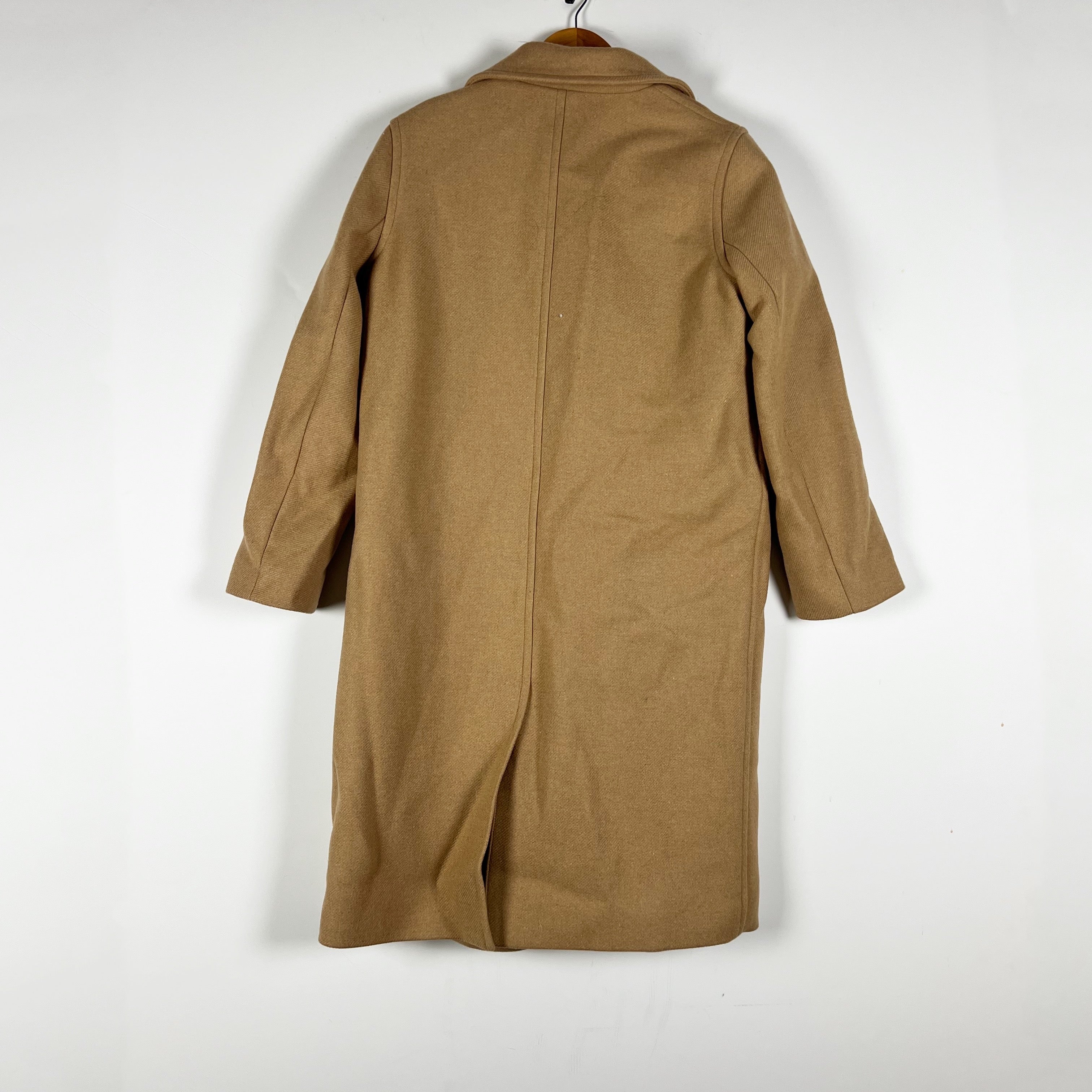 Everlane Women's Italian Re-Wool Cotton Blend Double Breasted Coat Jacket Camel