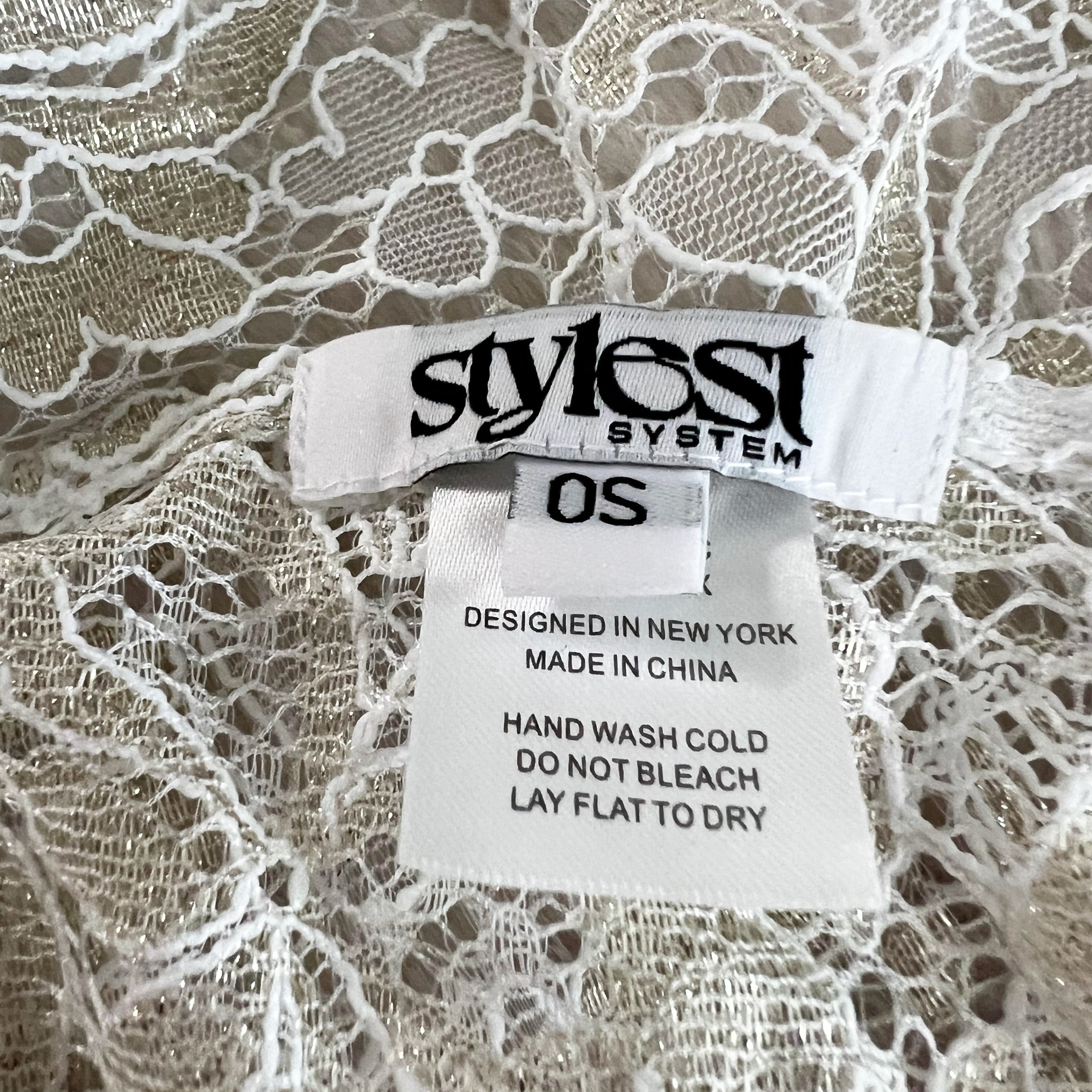 Stylest System Aqualace Quick-Dry Sarong Swim Cover Up Skirt Gold Floral Lace OS