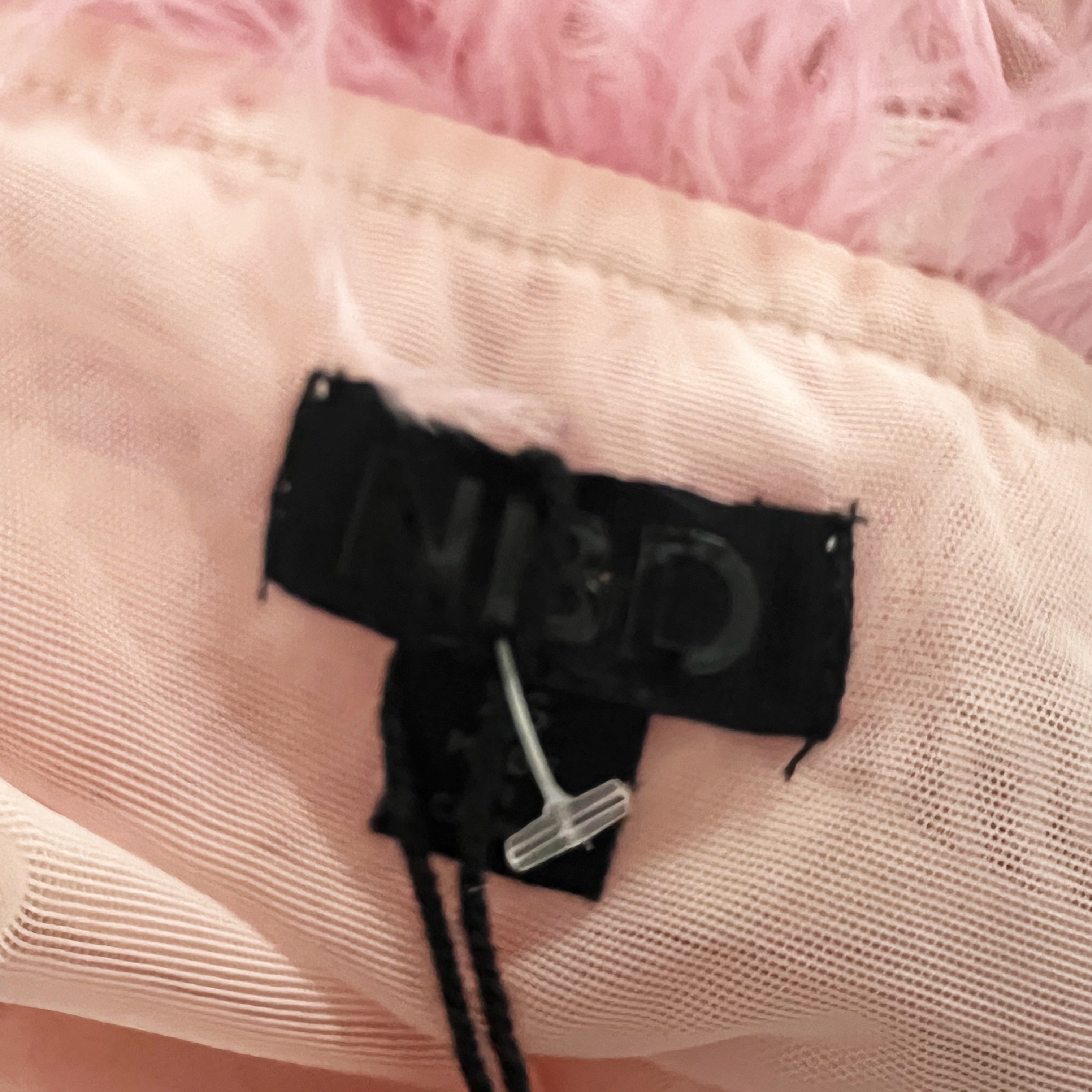 NEW NBD Octavia Feathered Embellished Semi Sheer Mini Micro Party Skirt Pink XS