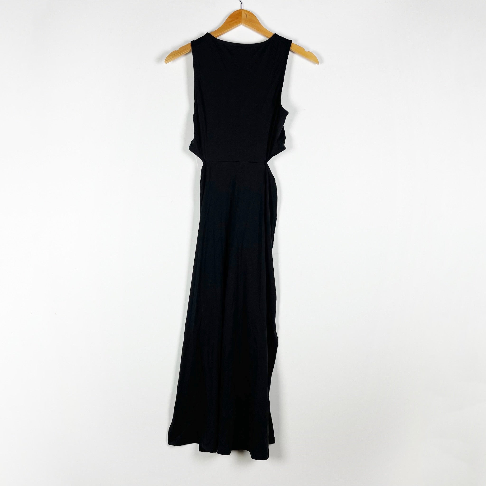 NEW Beyond Yoga Around The World Front Twist Cut Out Stretch Midi Dress Black XS