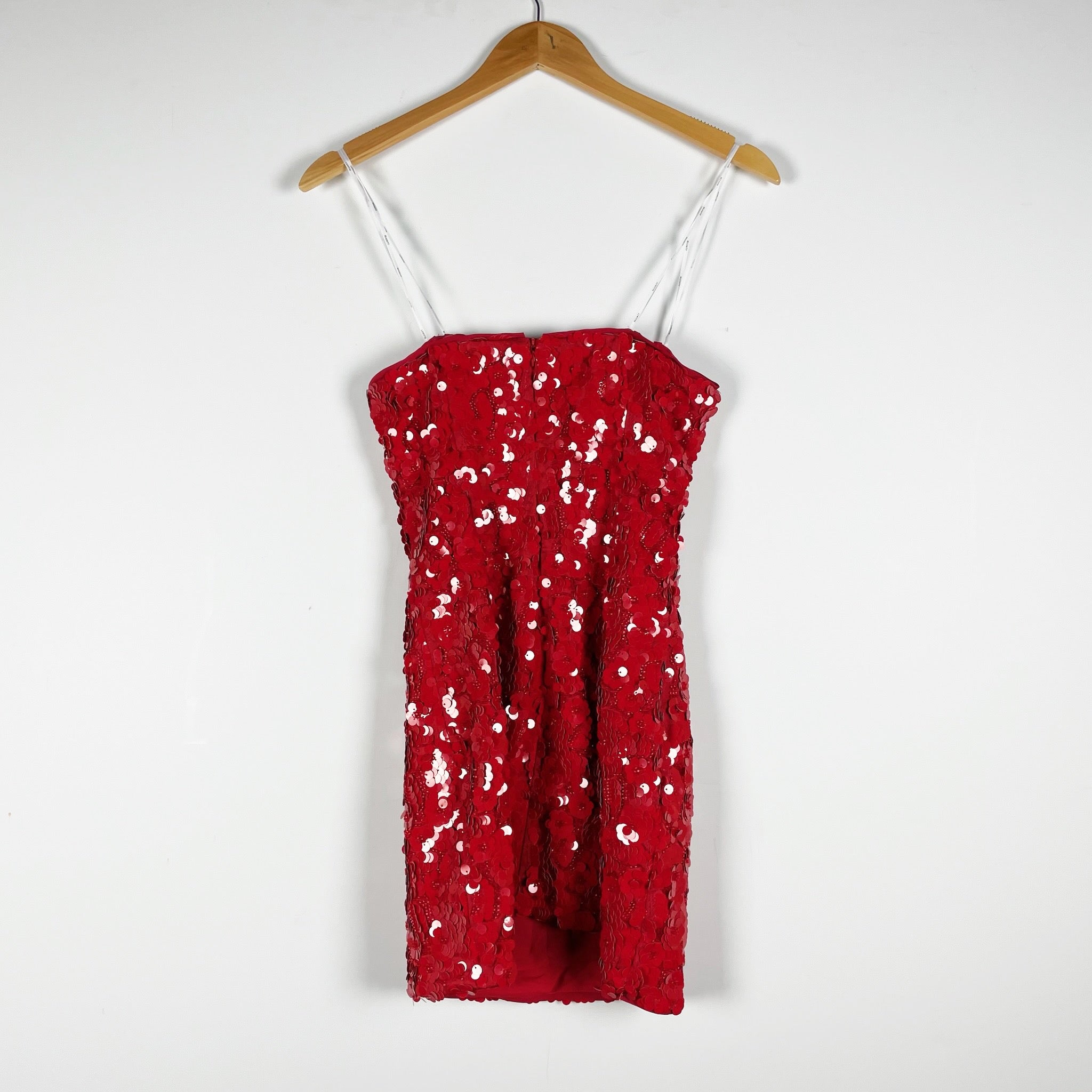 Elliatt Emma Allover Red Sequin Sparkle Embellished Strapless Mini Party Dress