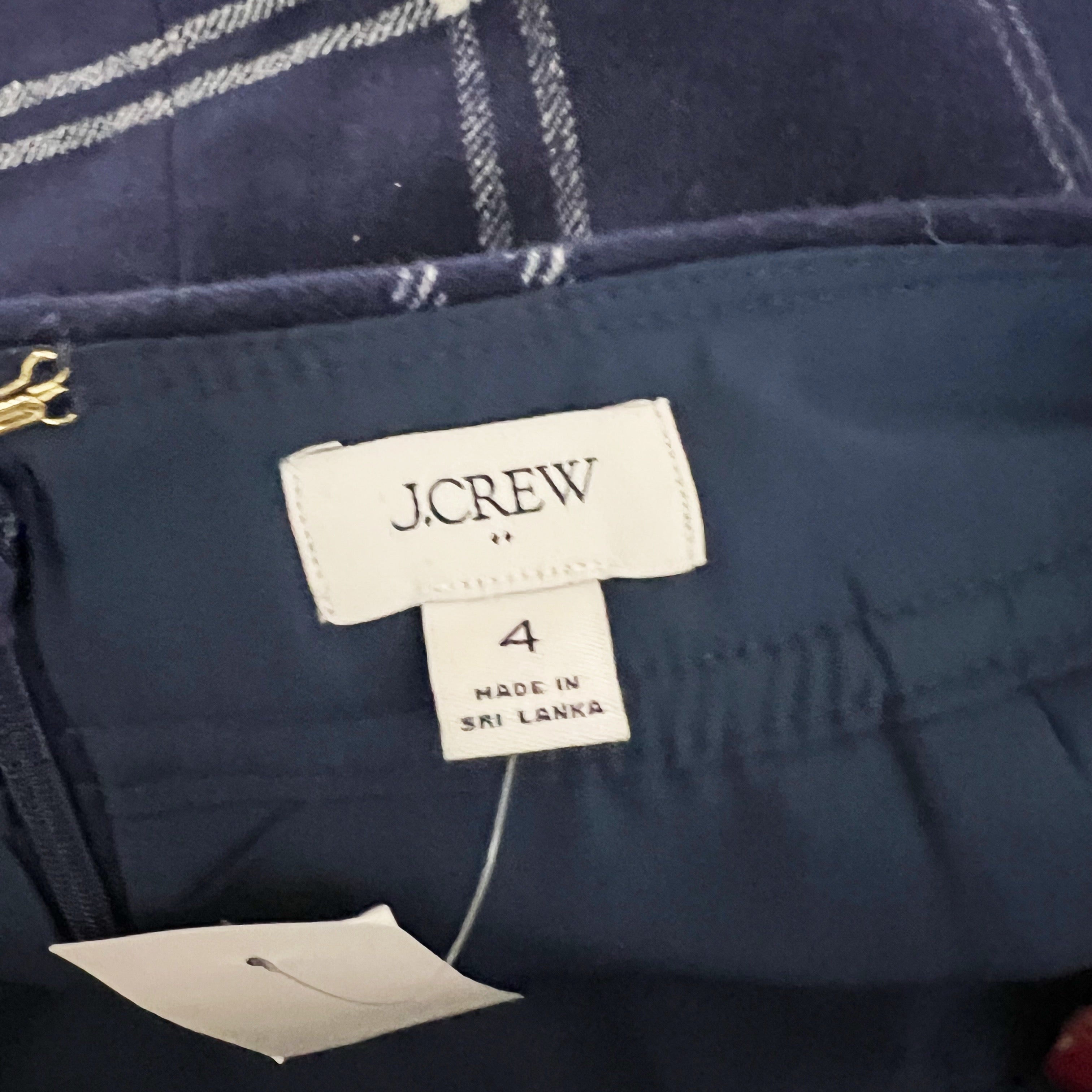 NEW J. Crew Plaid Print Pattern Wool Blend Felt A-Line Mini Skirt Blue 4