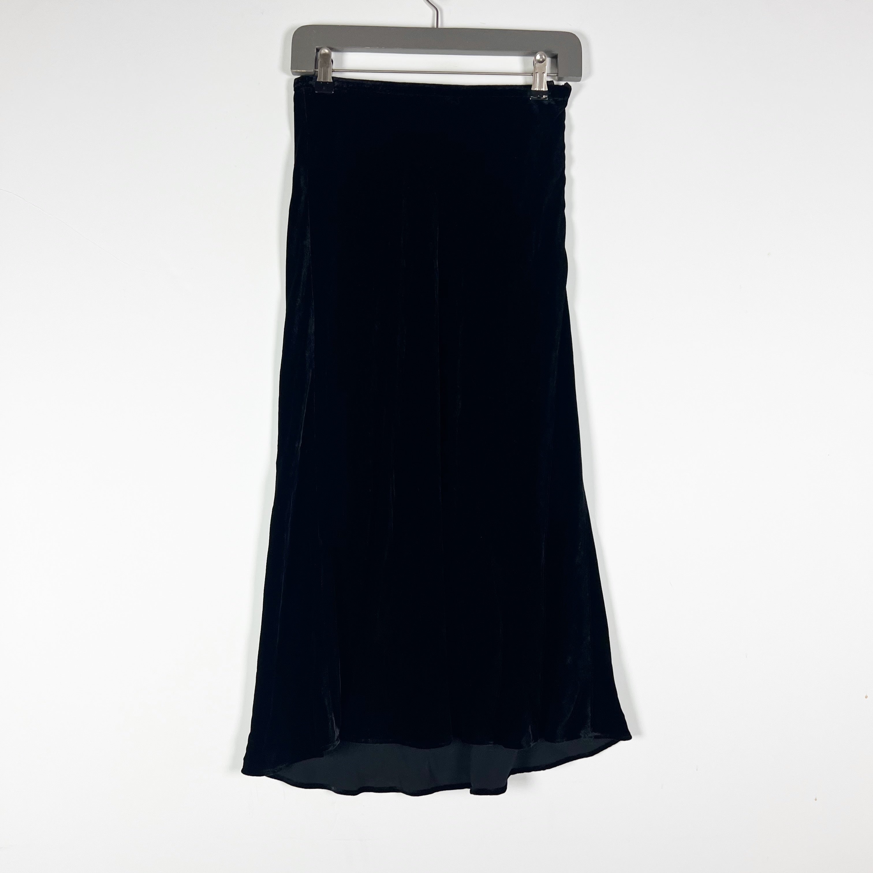The White Company Velvet Velour Bias Cut Pull On Midi Cut Black 4