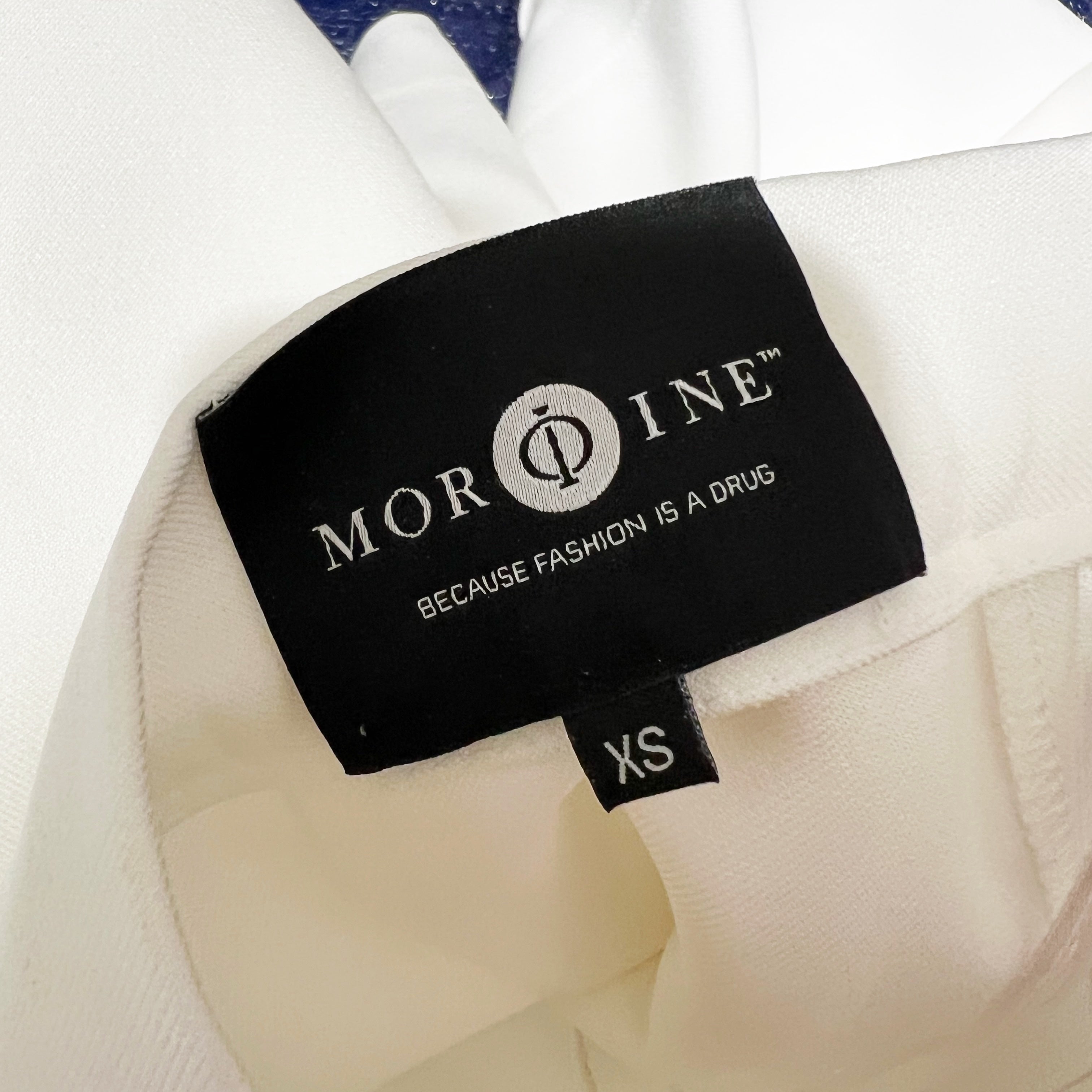 Morphine Fashion 3D Floral Flower Applique Tiered Ruffle Mini Skirt White XS