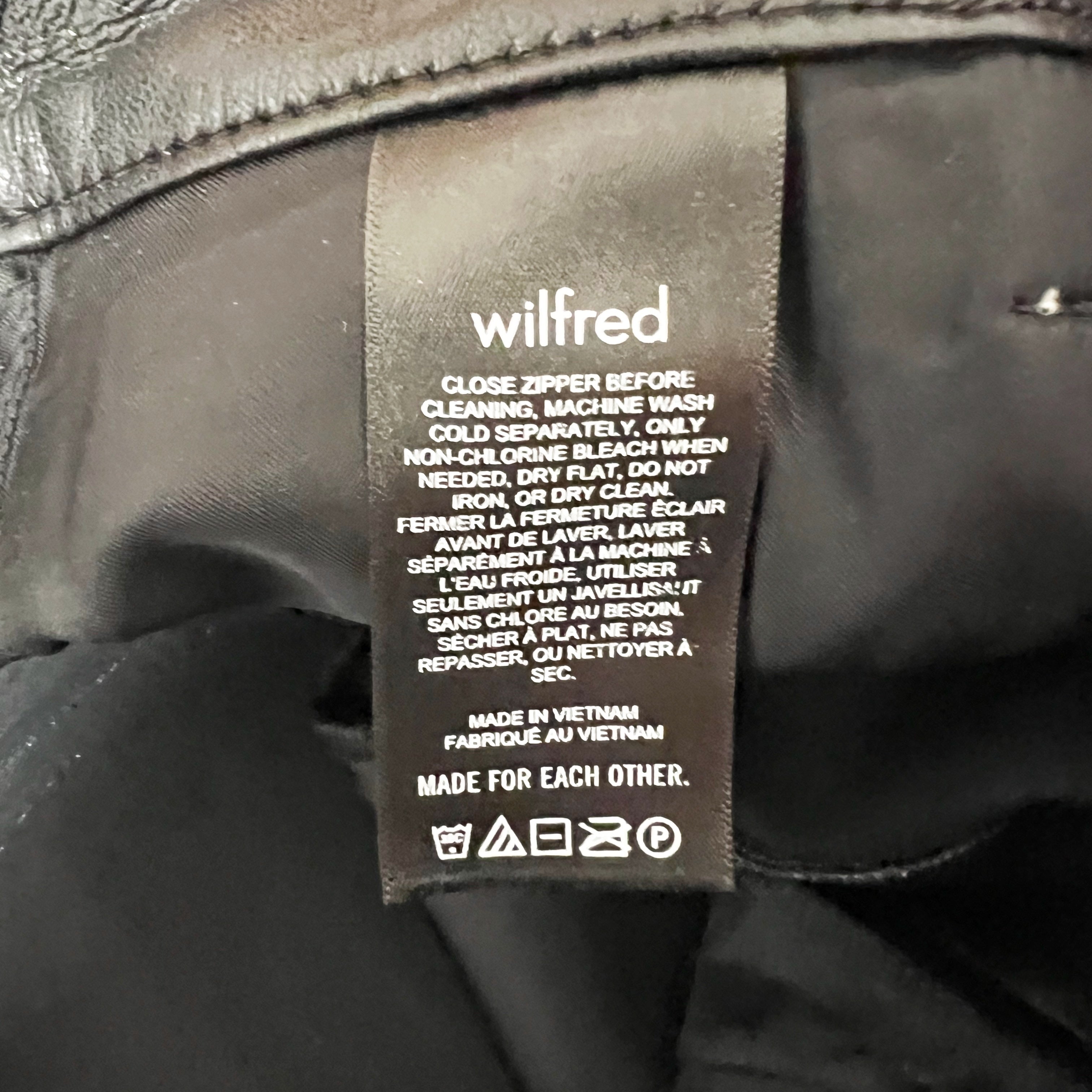 Wilfred Aritzia Melina Cropped Ankle Faux Vegan Leather Straight Leg Pants Black