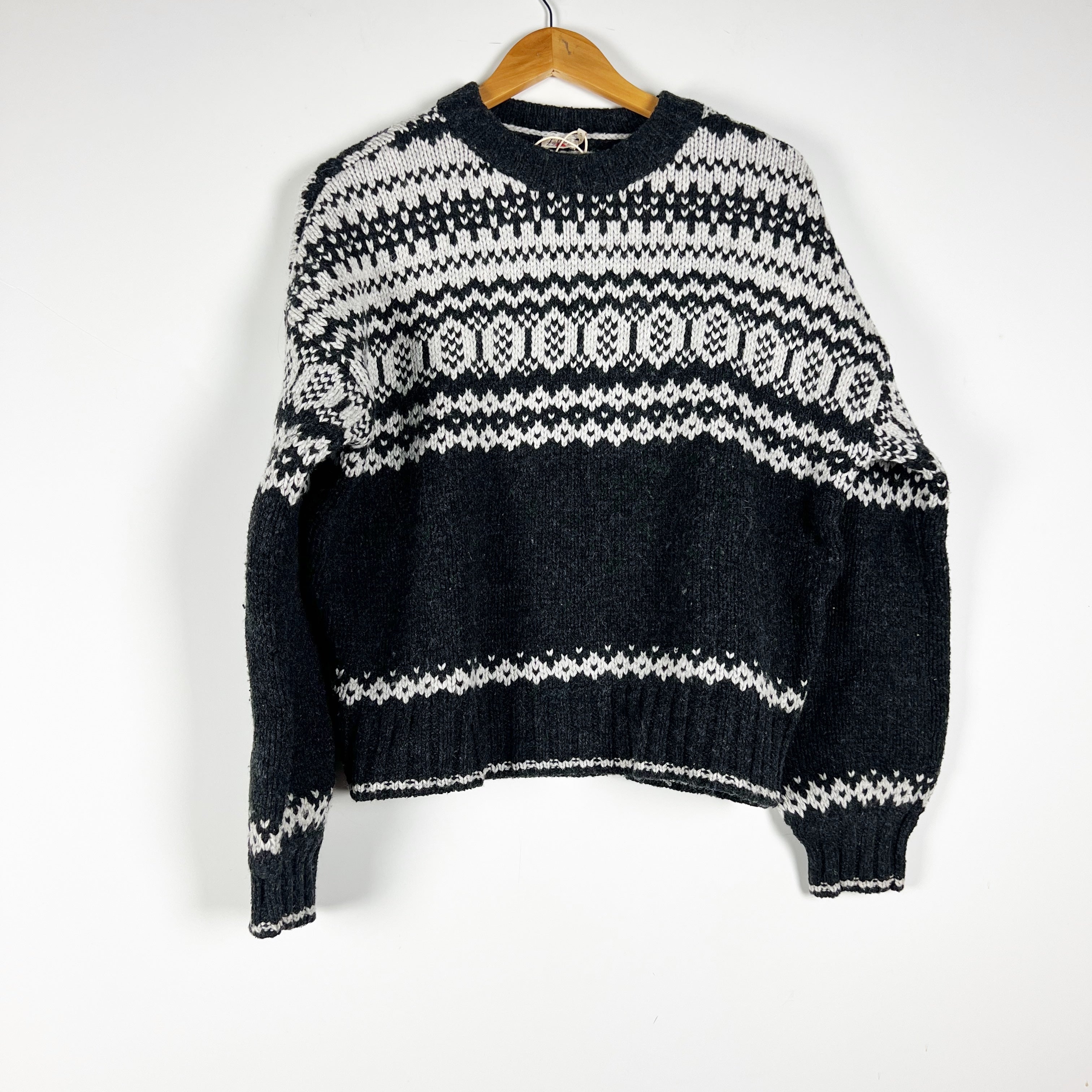Faherty Willow Creek Wool Organic Cotton Cashmere Blend Knit Fair Isle Sweater S