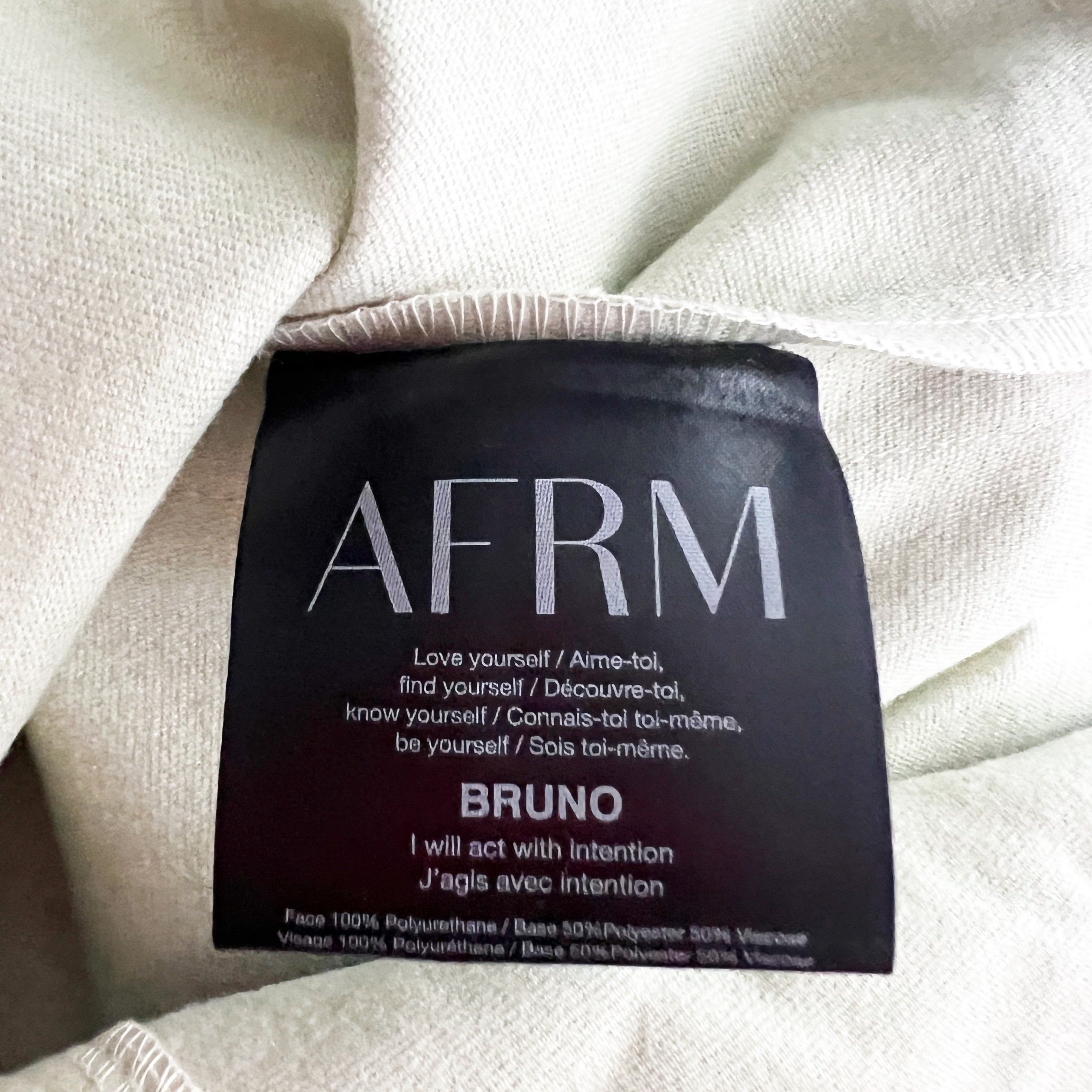 AFRM Bruno Faux Vegan Leather Collared Button Front Cargo Shacket Jacket Ivory M