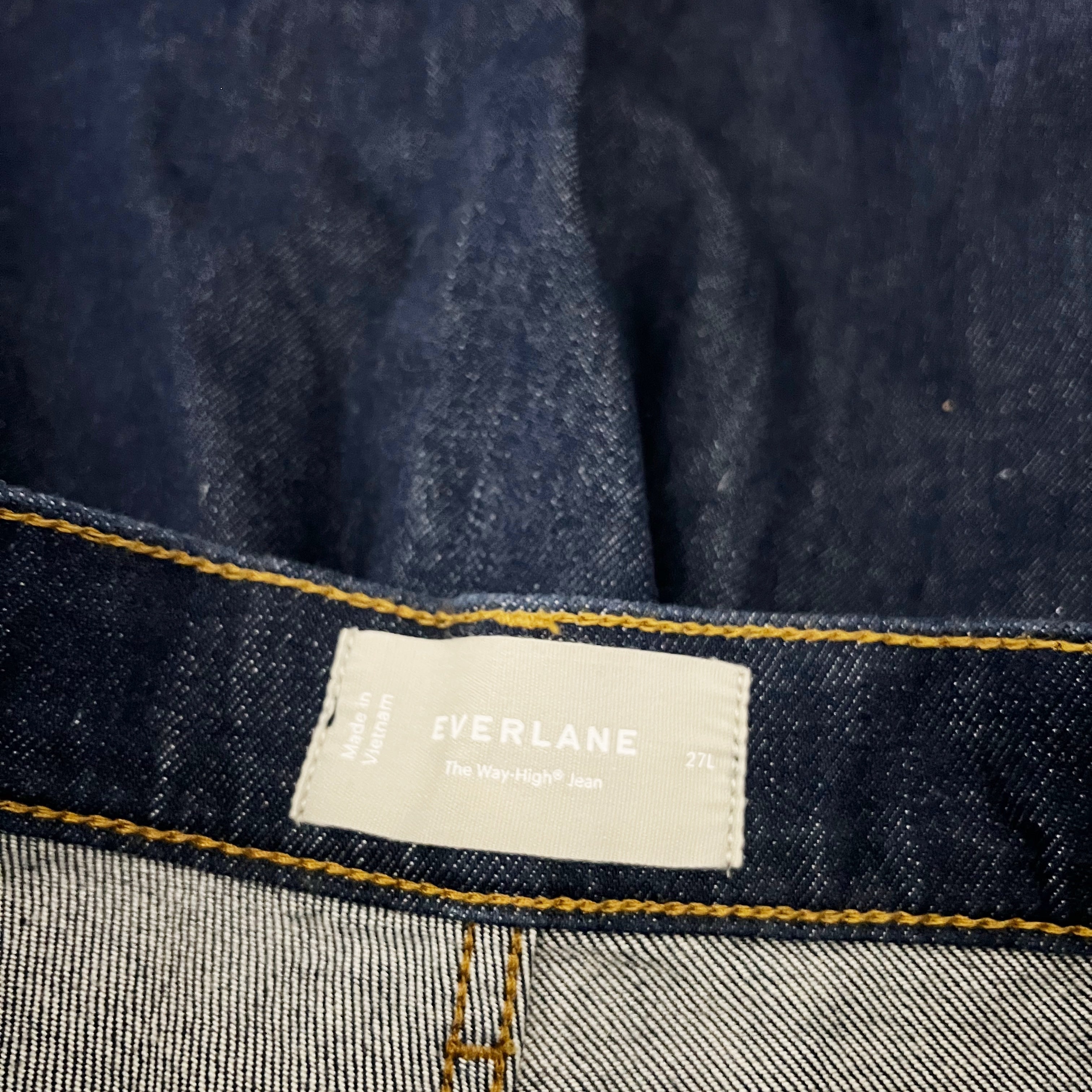 Everlane Women's The Way High Organic Cotton Stretch Straight Leg Denim Jeans 27