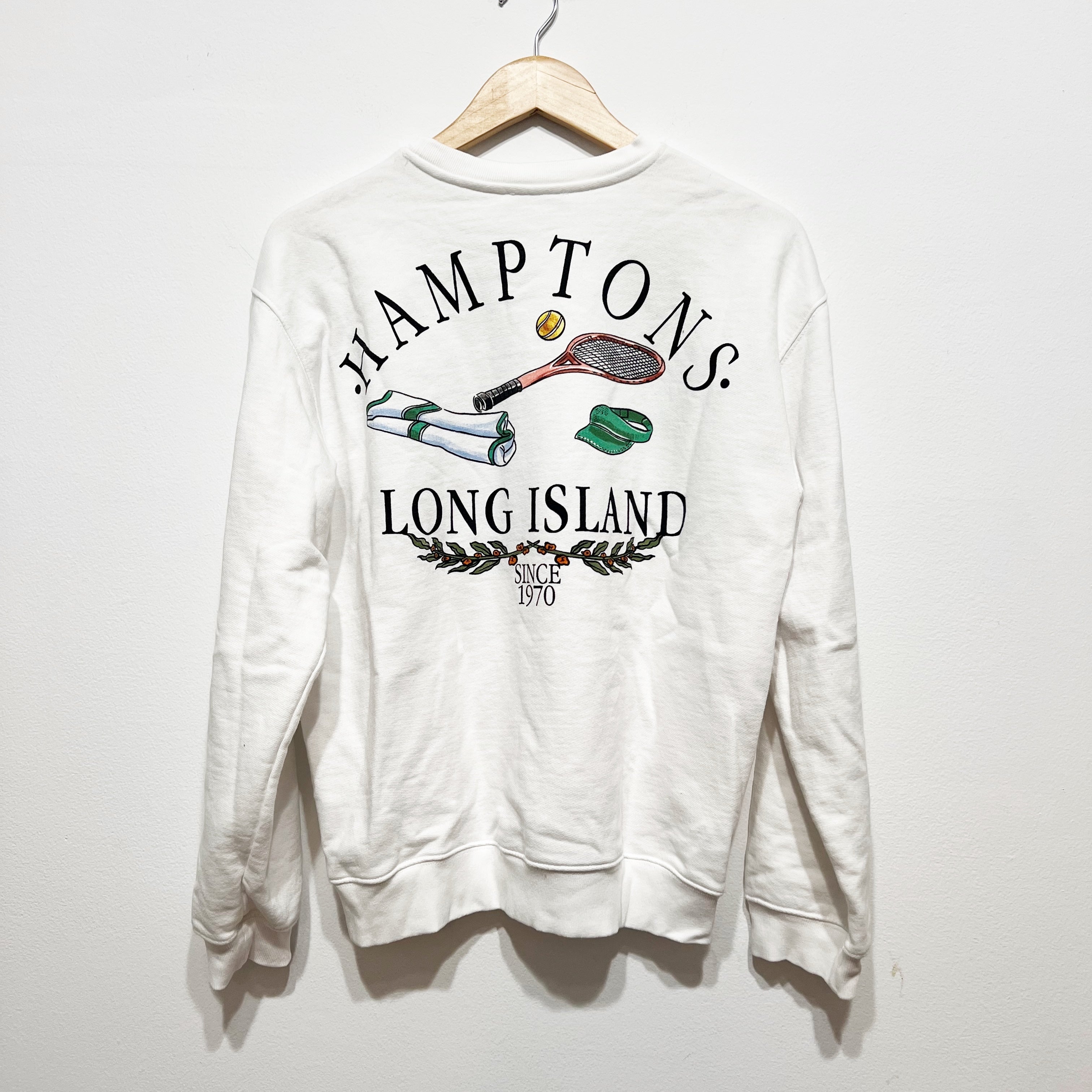 Zara Hamptons Long Island Pickleball Tennis Graphic Print Crew Neck Sweatshirt M
