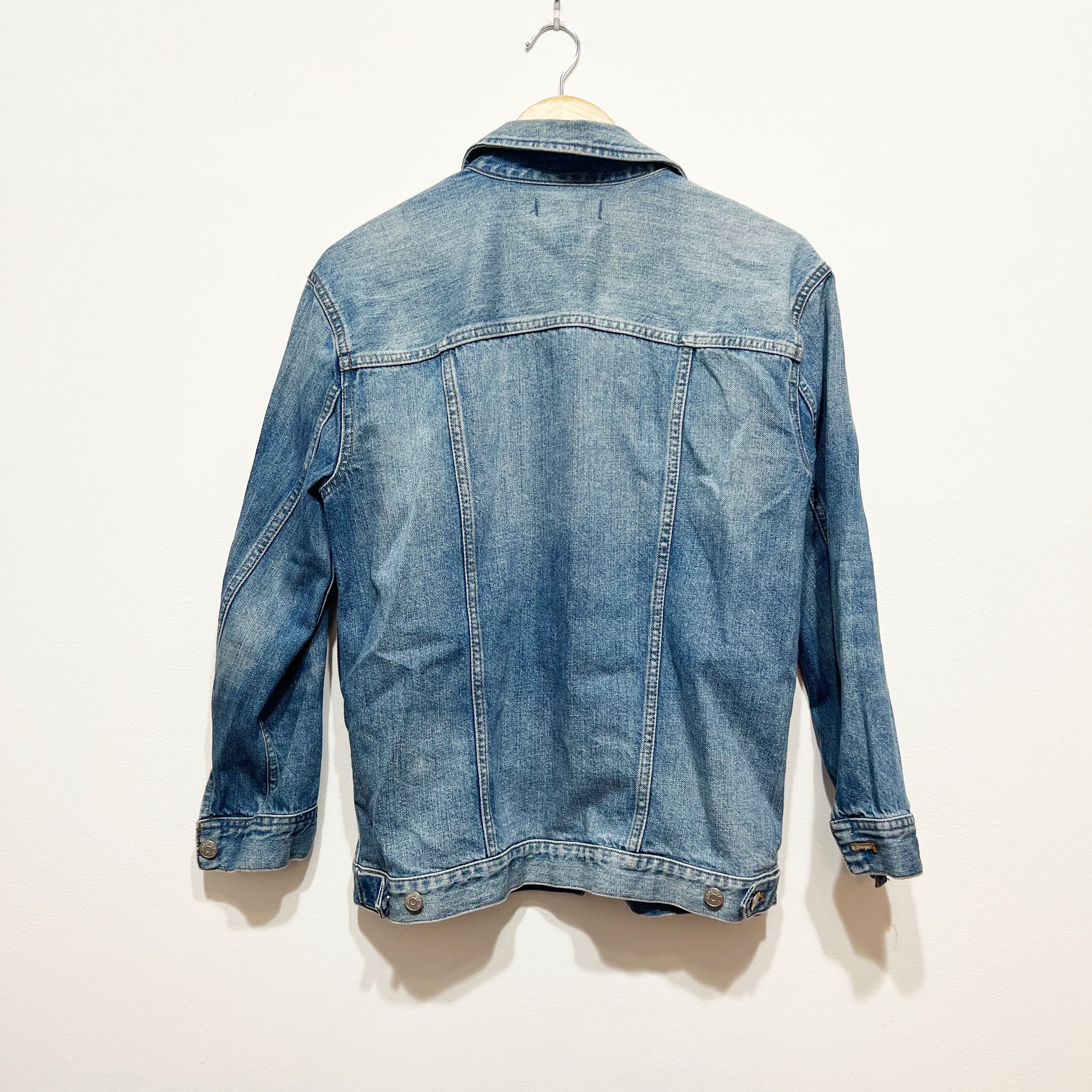 Madewell The Oversized Cotton Collared Denim Jean Jacket Capstone Wash Blue S