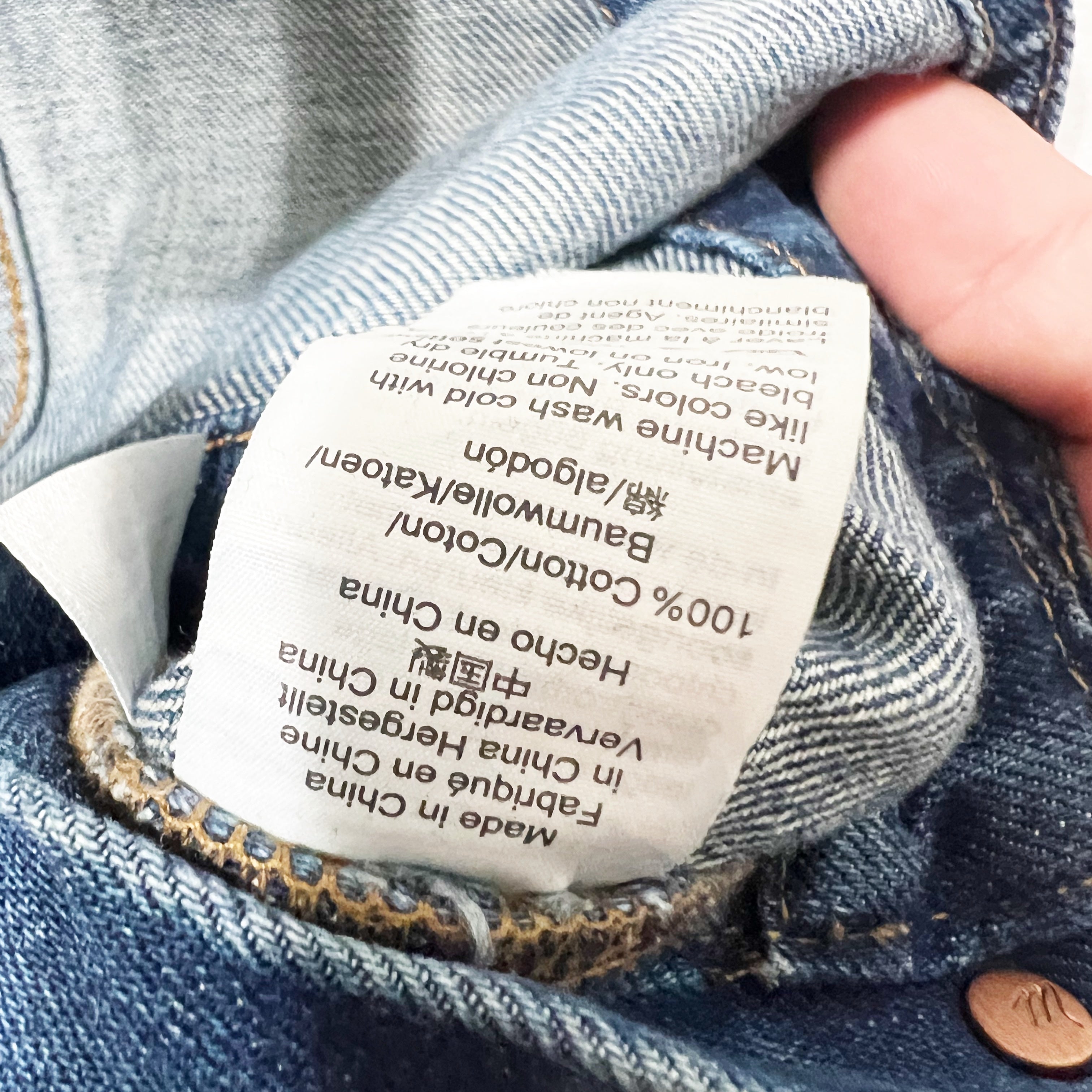 Madewell Straight Leg Cotton Denim Overalls Jumper In Elmridge Wash Blue XS