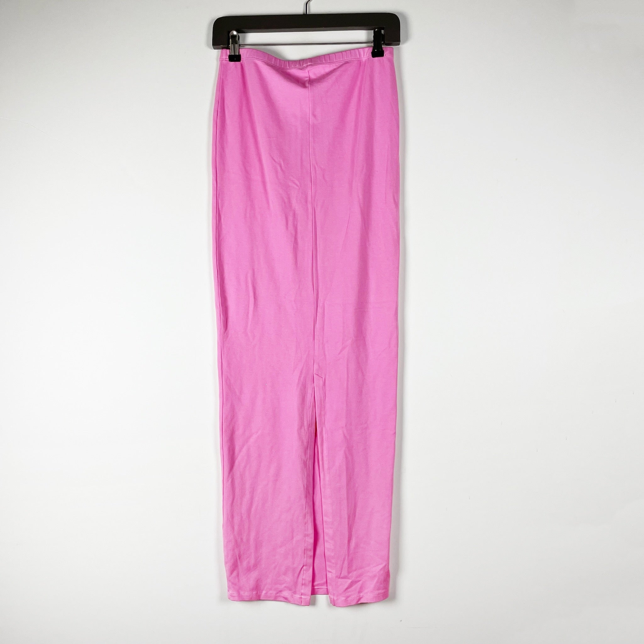 NEW Skims Cotton Knit Stretch Pull On Midi Pencil Skirt Solid Bubble Gum Pink M