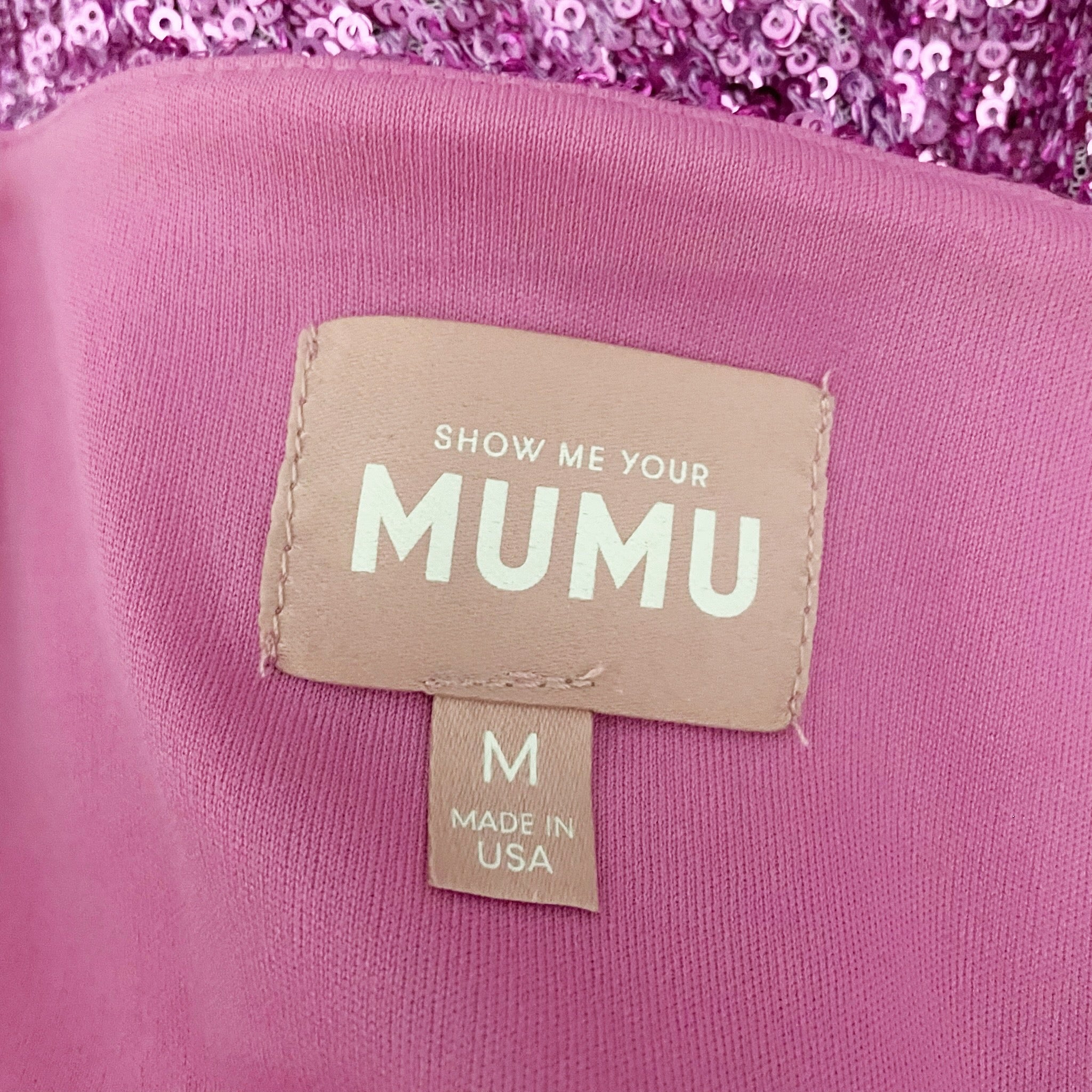 Show Me Your Mumu Aniston Allover Sequin Sparkle Embellished Mini Party Dress M
