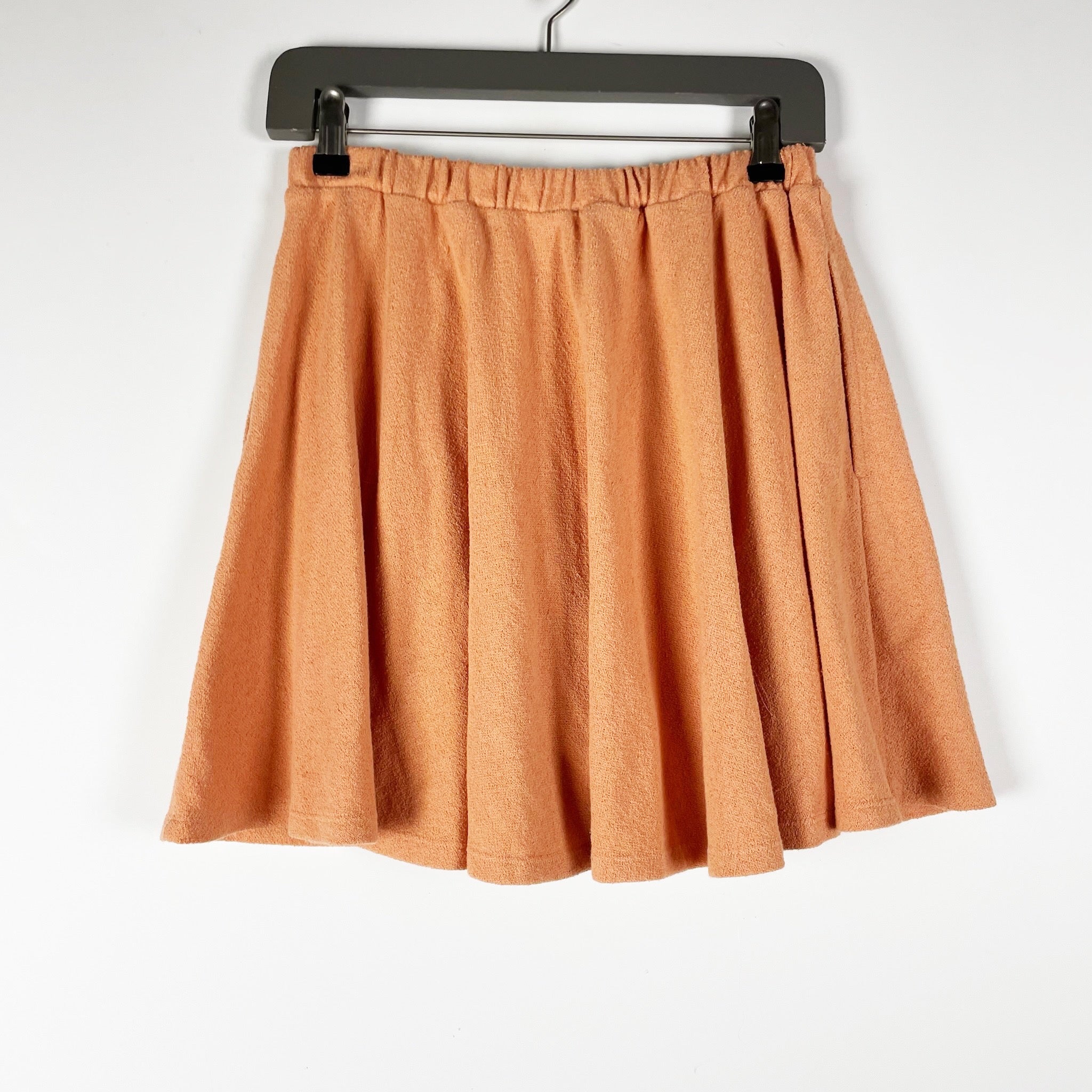 Free People Beach Ace Set Cotton Terry Swing Mini Skirt Skirt Peach Pit Small