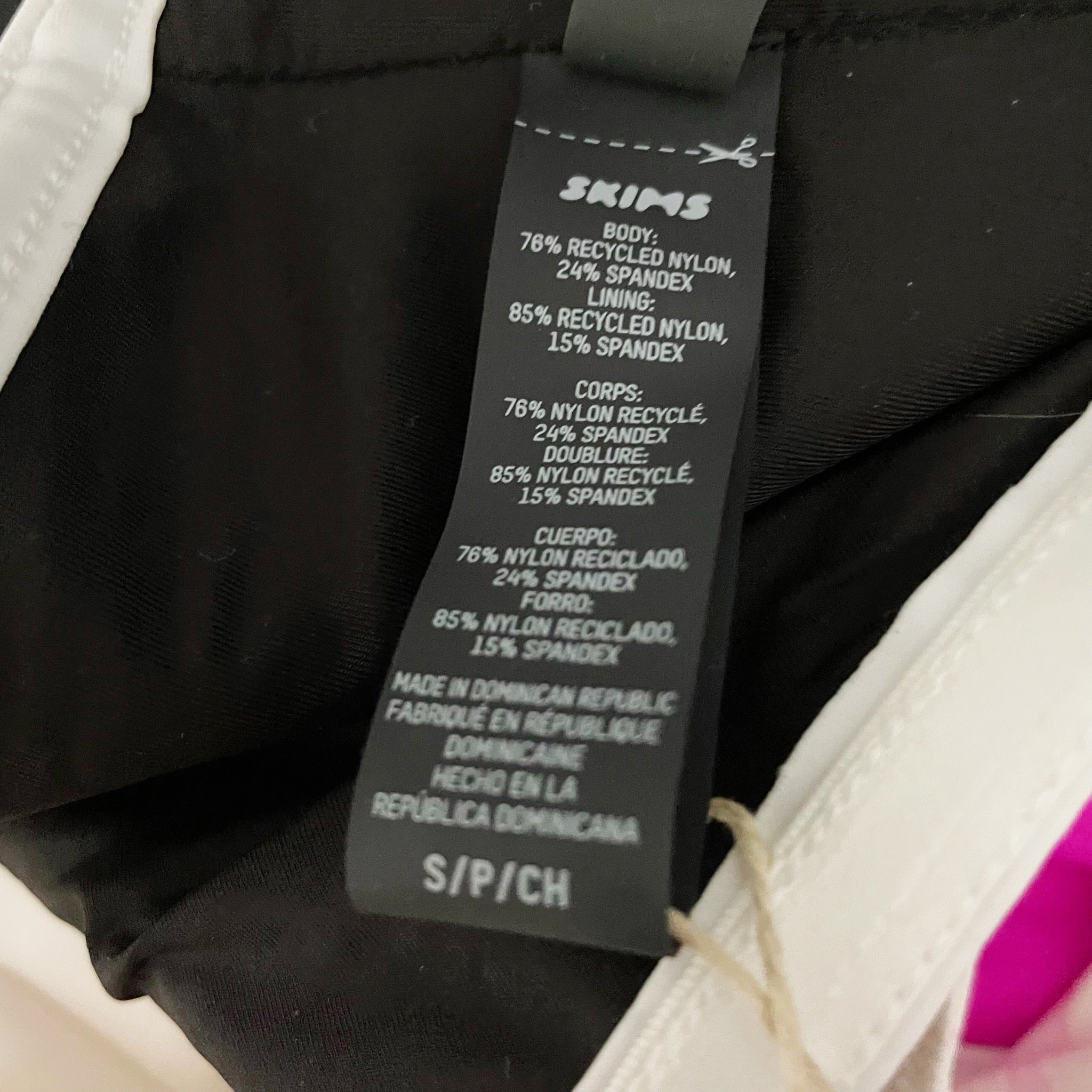 NEW Skims Sporty Zipper Swim Bandeau Strapless Bikini Bathing Suit Top Onyx S