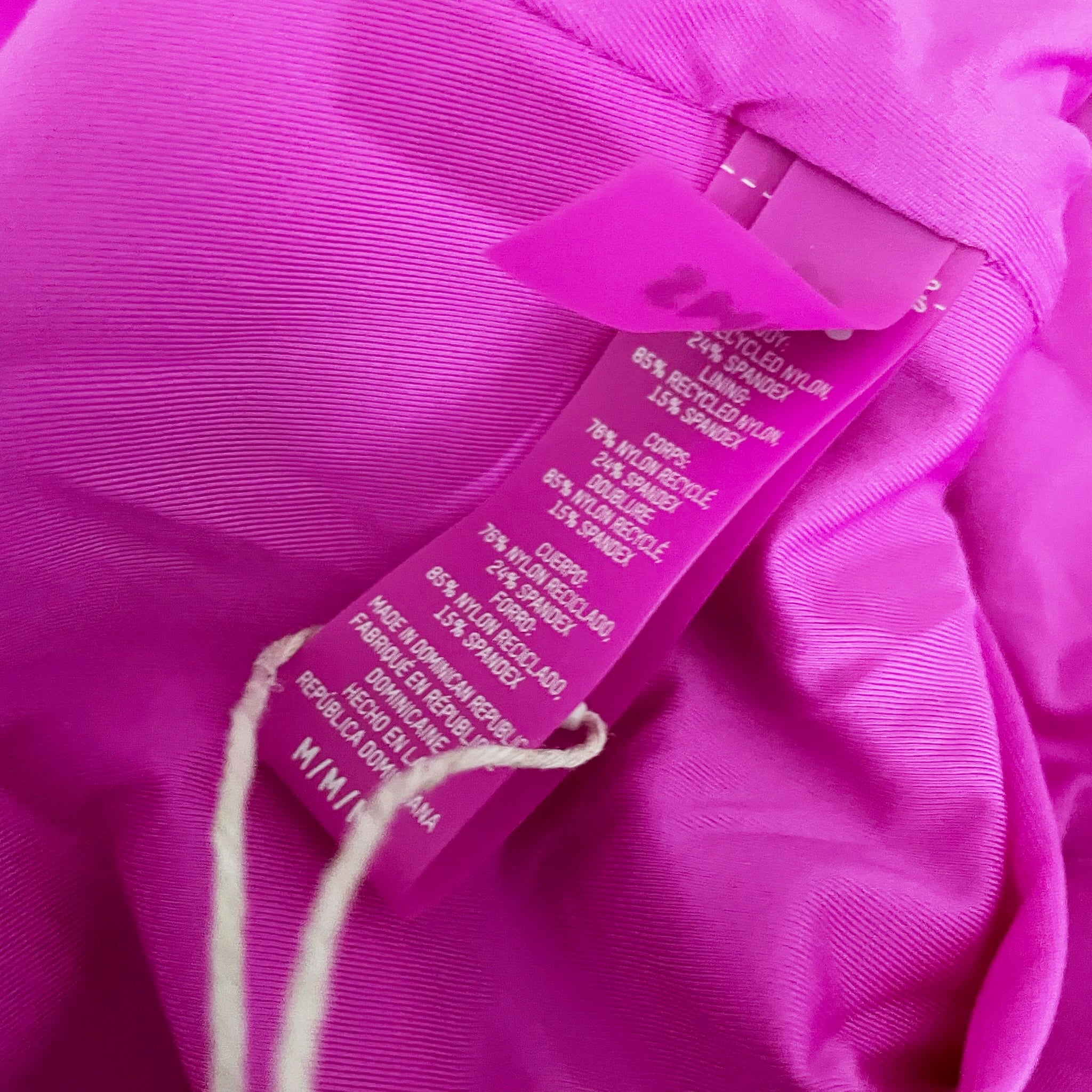 NEW Skims Sporty Zipper Swim Strapless one Piece Bathing Suit Hibiscus Pink M