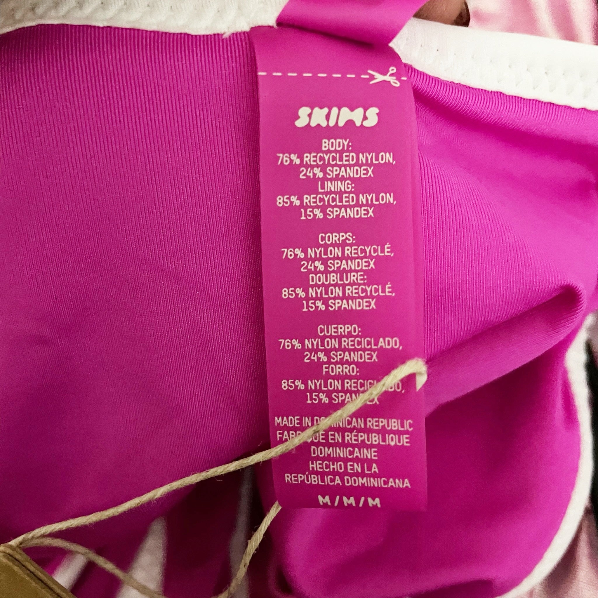 NEW Skims Sporty Zipper Swim Dipped Tanga Bathing Suit Bikini Bottom Hibiscus M