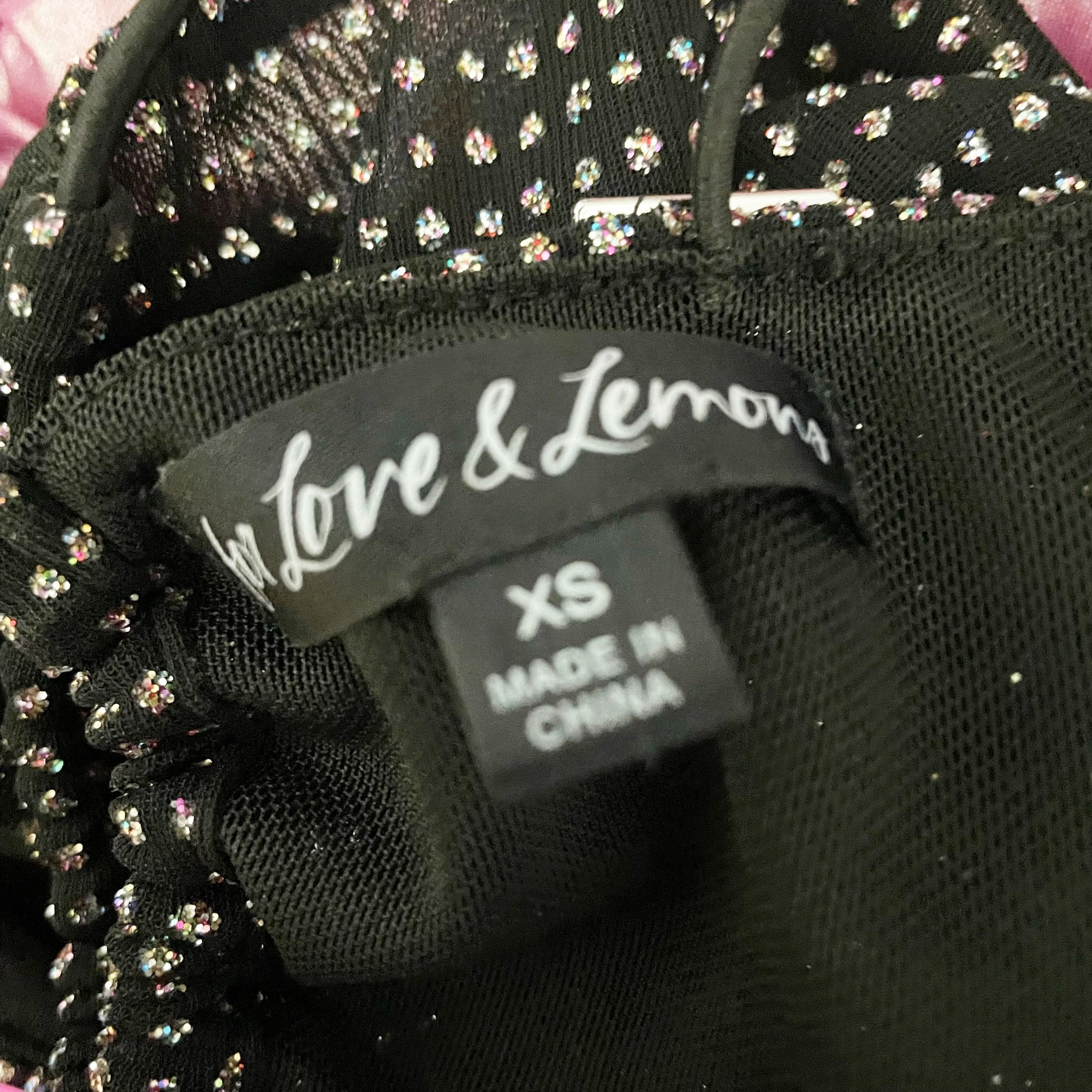 For Love And Lemons x Victoria's Secret All That Glitters Mesh Sparkle Crop Top