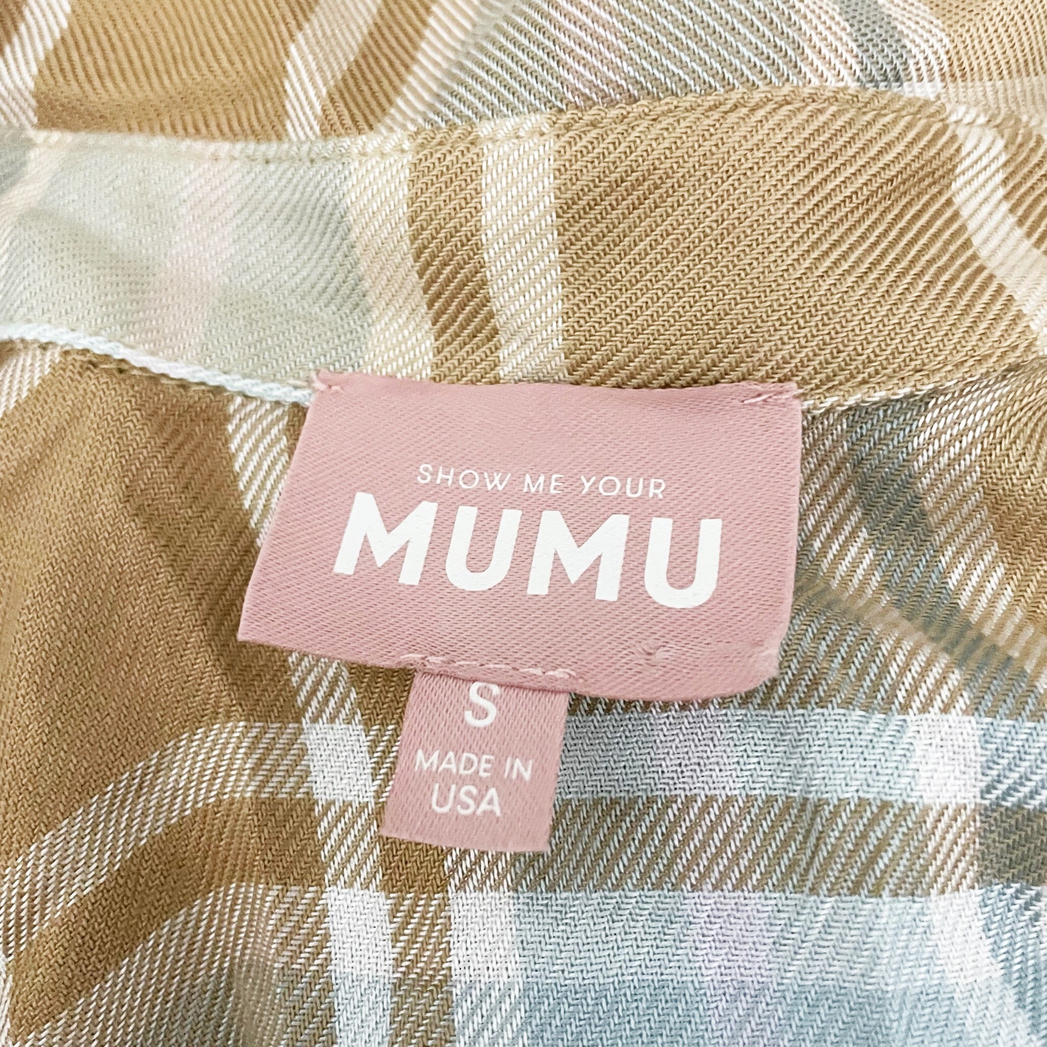 Show Me Your Mumu Leo Button Down Tunic Shirt Dress Georgetown Plaid Small