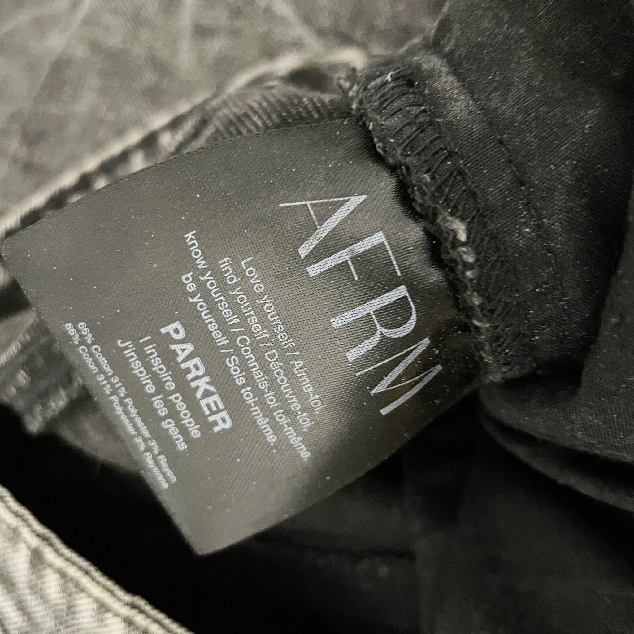 AFRM Parker Wide Leg Cotton Cargo Baggy Multi Pocket Jeans Pants Black Acid Wash