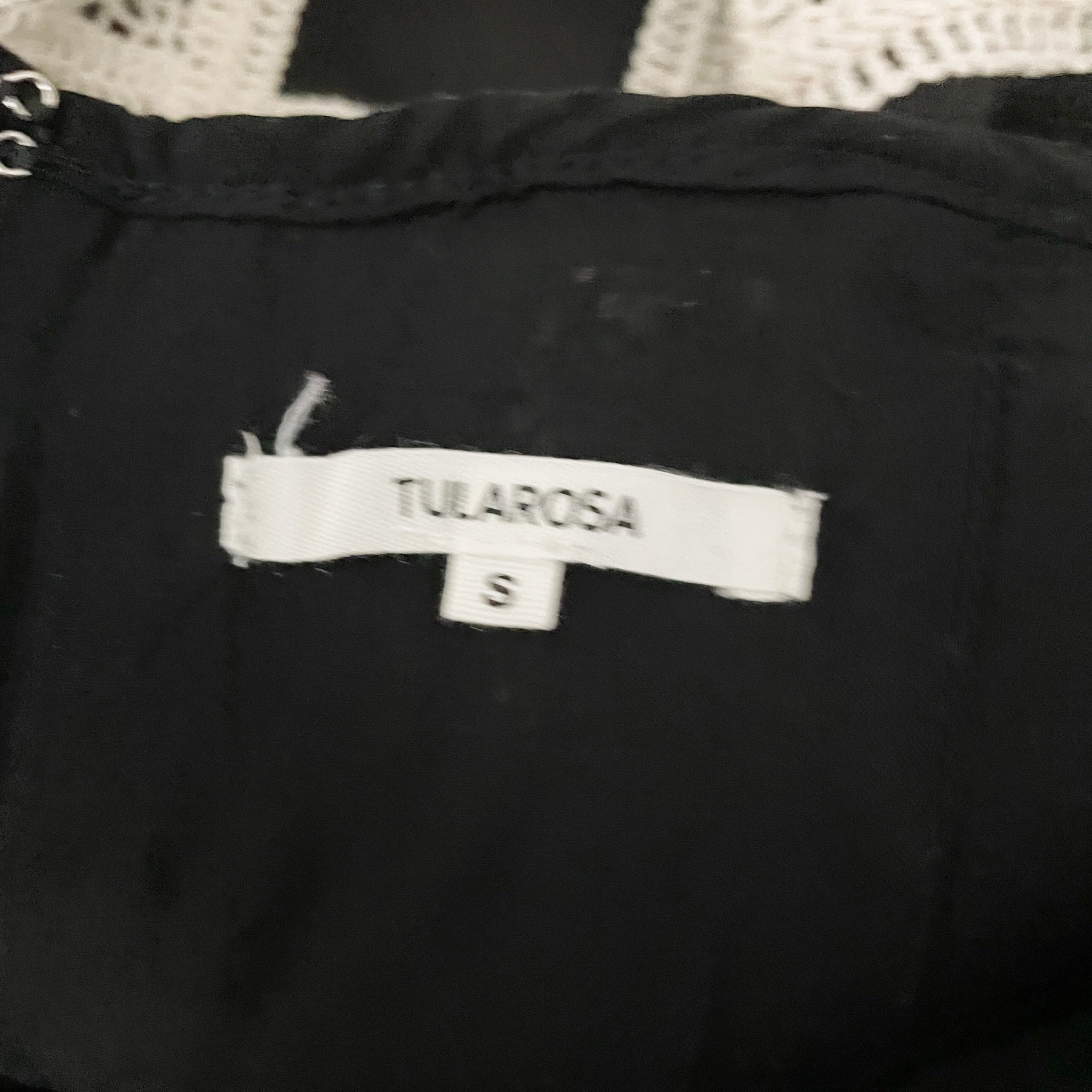 Tularosa Anna Black Ivory Cotton Crochet Knit Gingham Check Mid Rise Mini Shorts