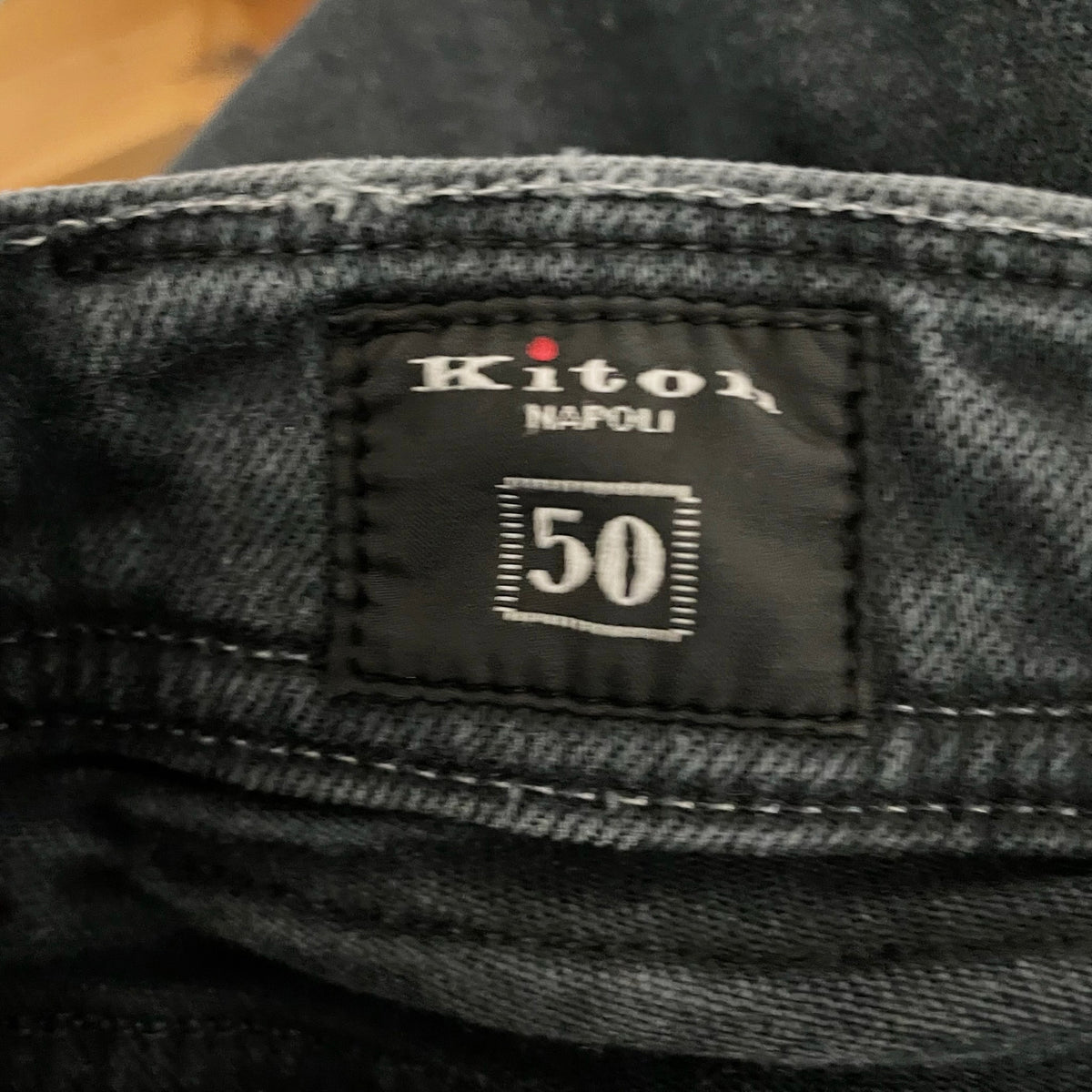 Kiton Men's Cotton Stretch Made In Italy Straight Leg Denim Jeans Black Wash 50