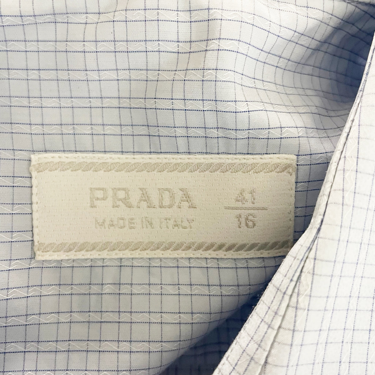 Prada Men's Made In Italy Cotton Collared Button Down Dress Shirt Blue 16