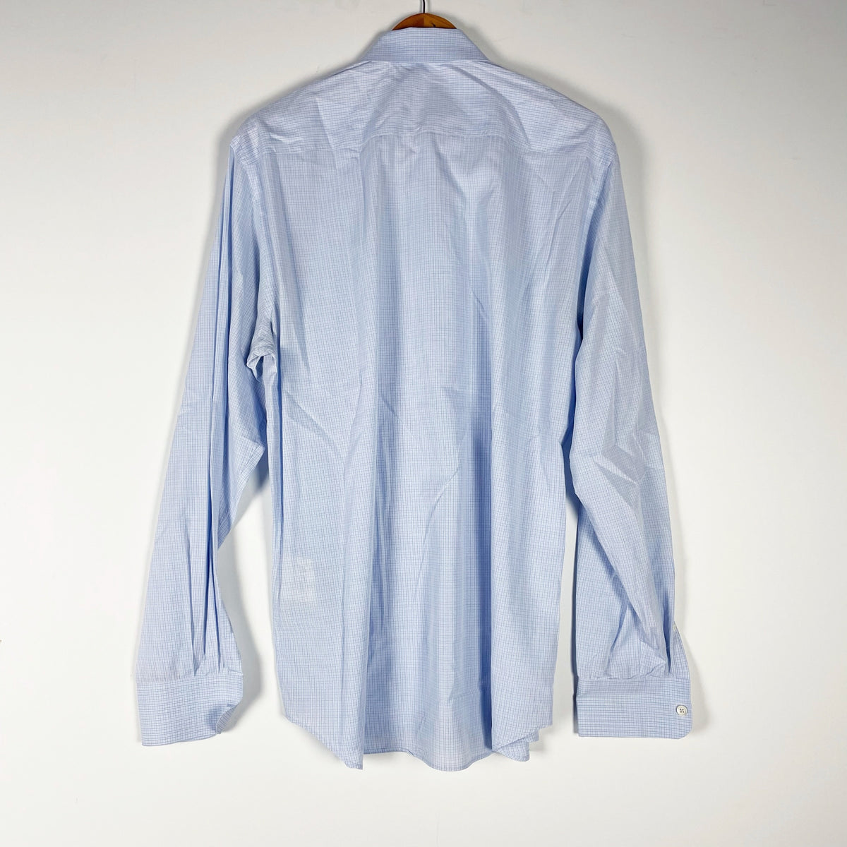Prada Men's Made In Italy Cotton Collared Button Down Dress Shirt Blue 16
