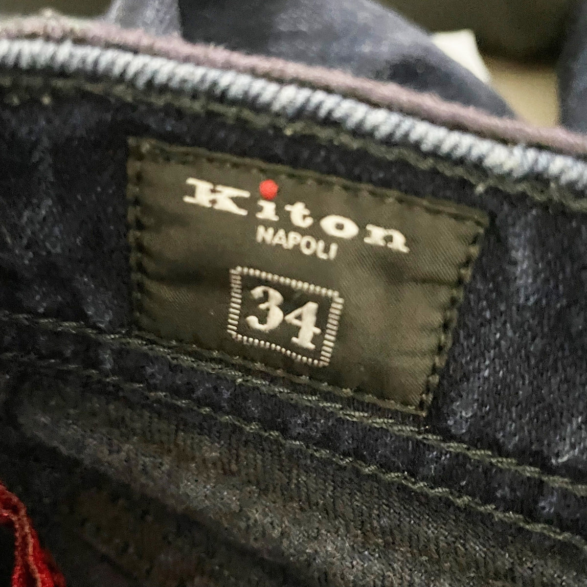 Kiton Men's Made In Italy Cotton Blend Mid Rise Straight Leg Denim Jeans 34