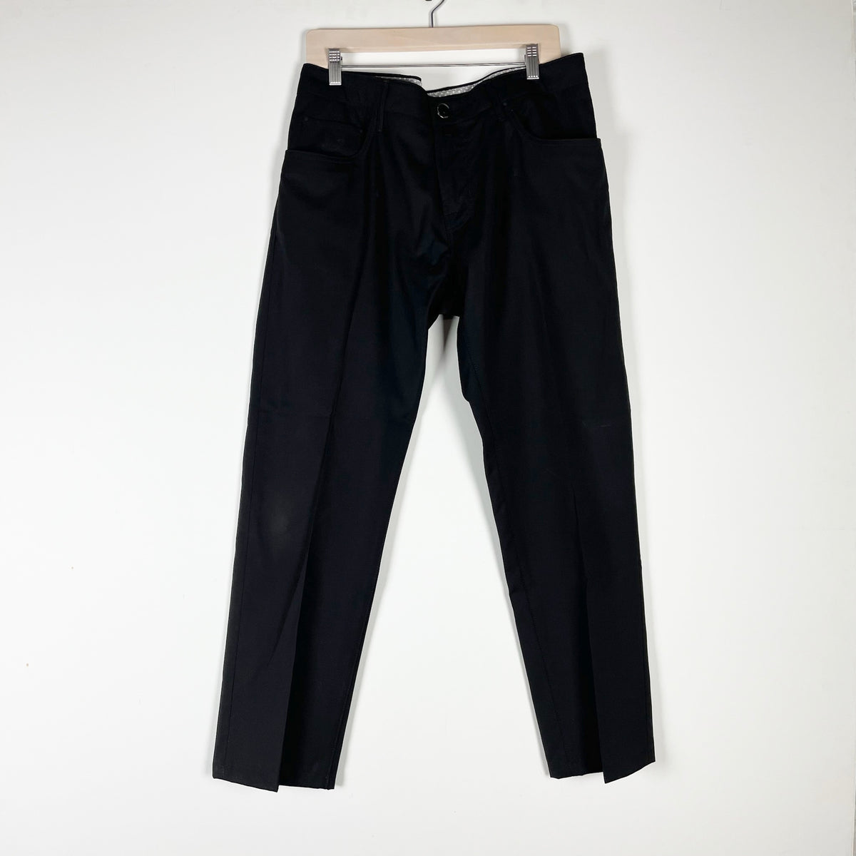 Jacob Cohen Men's Made In Italy Wool Mid Rise Straight Leg Trouser Dress Pants