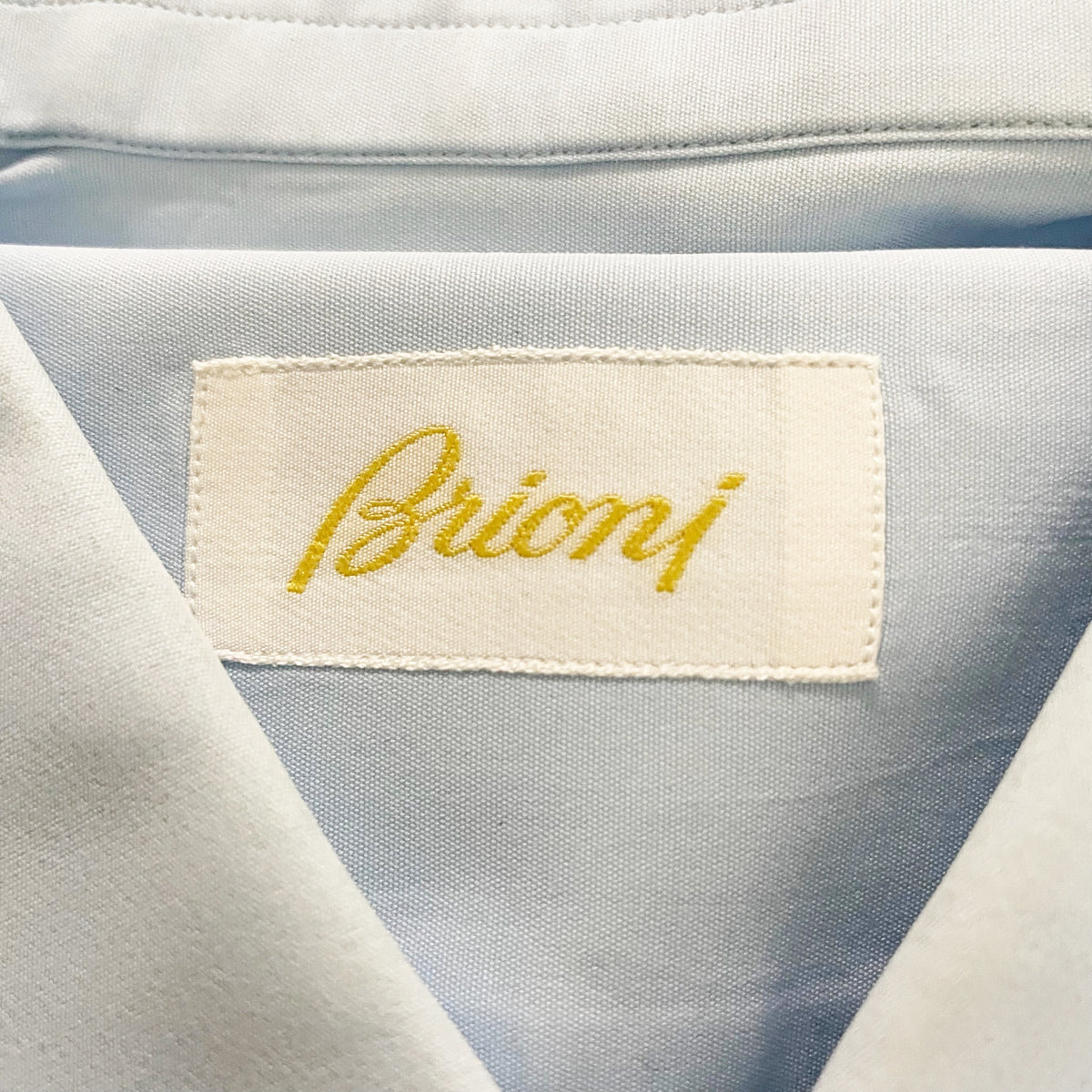 Brioni Men's Cotton Poplin Made In Italy Collared Button Down Dress Shirt Blue