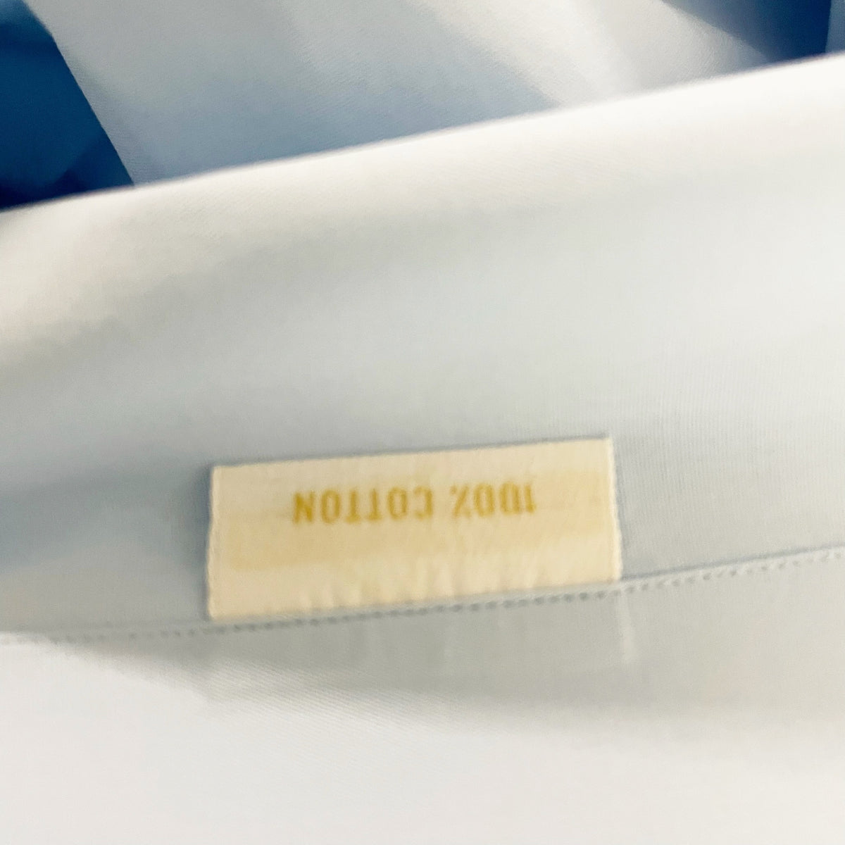 Brioni Men's Cotton Poplin Made In Italy Collared Button Down Dress Shirt Blue