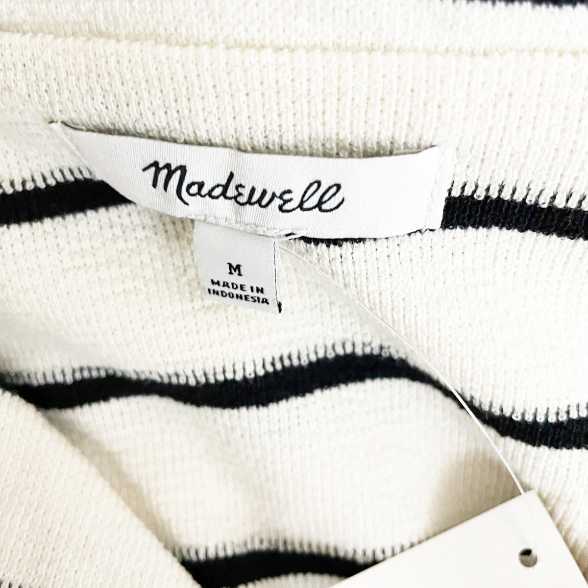 NEW Madewell Men's The Textured Knit Camp Collar Button Down Shirt White Black