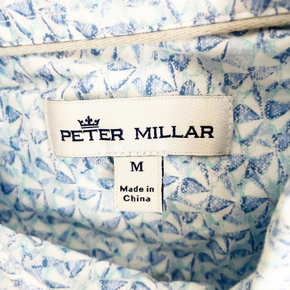Peter Millar Men's Cotton Collared Button Down Short Sleeve Shirt Sailboat Print