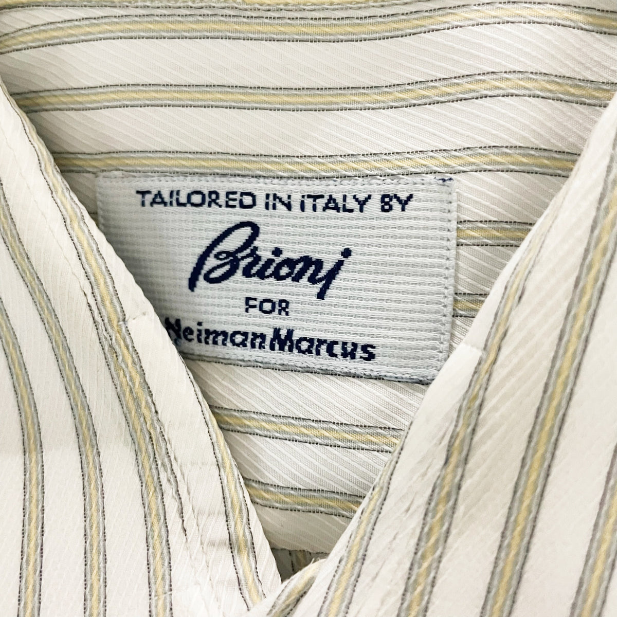 Brioni x Neiman Marcus Italy Cotton Long Sleeve Button Down Dress Shirt Beige