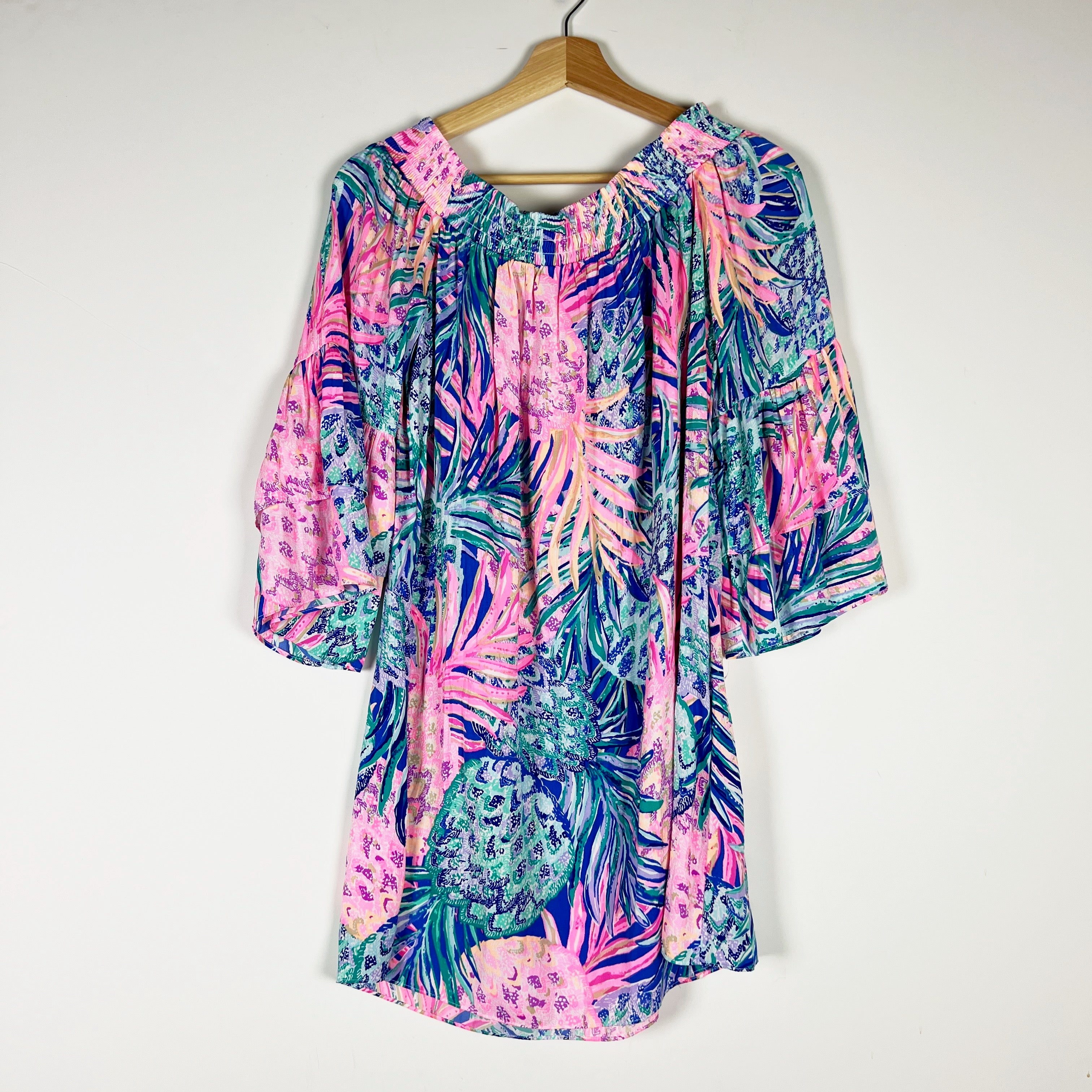 NEW Lilly Pulitzer Tobyn Tunic Off The Shoulder Multi Gypset Paradise Dress S