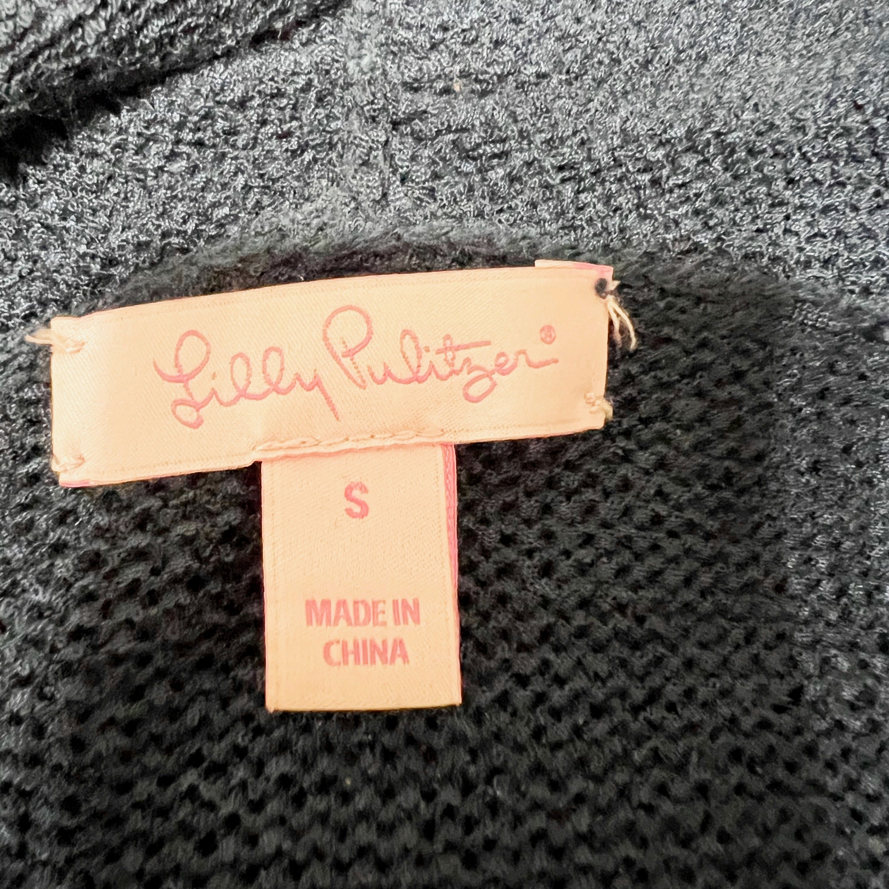 Lilly Pulitzer Tatum Knit Stretch Open Front Cardigan Sweater True Navy Blue S