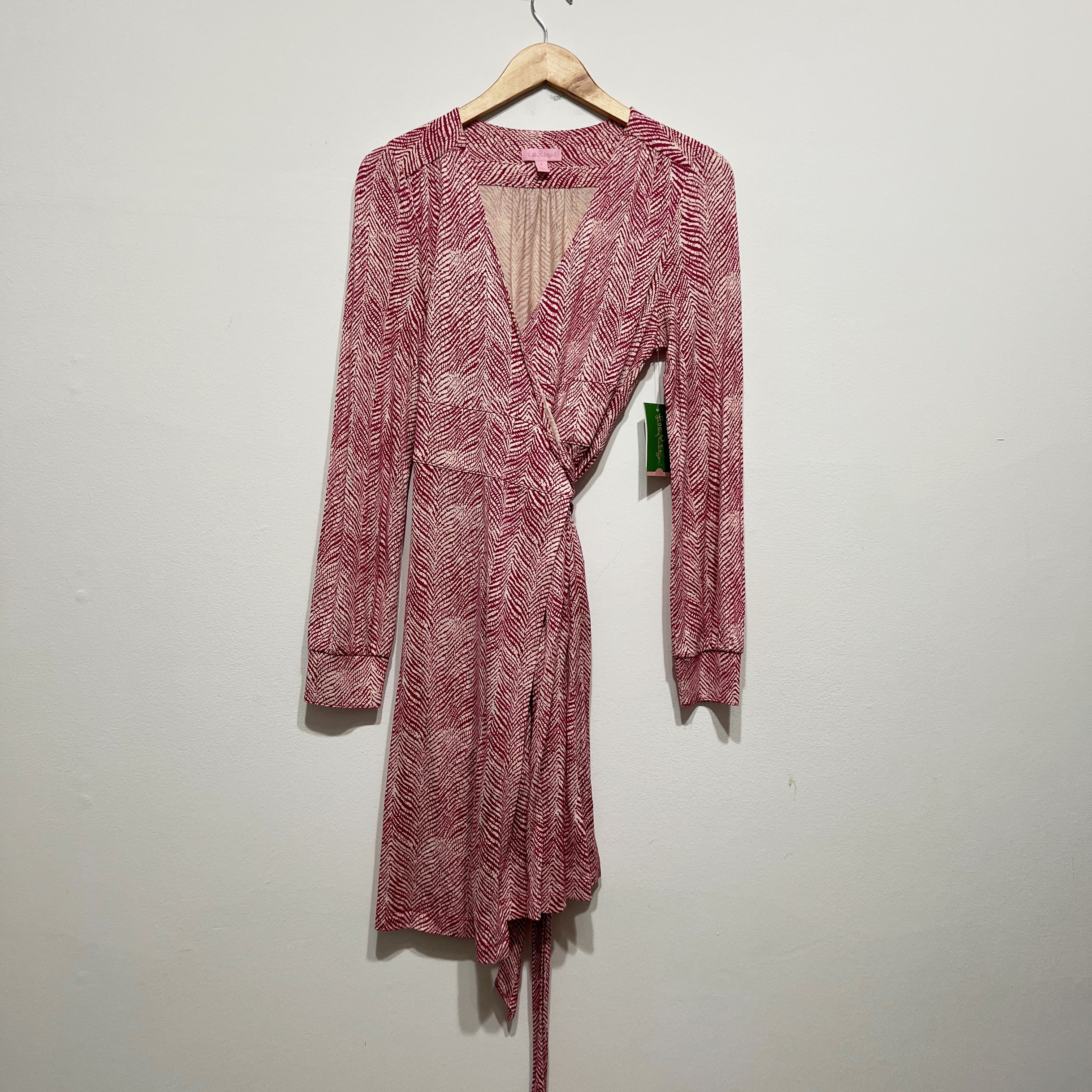 NEW Lilly Pulitzer Burke Silk Jersey Stretch Dahlia Pink You Quill Me Dress 6