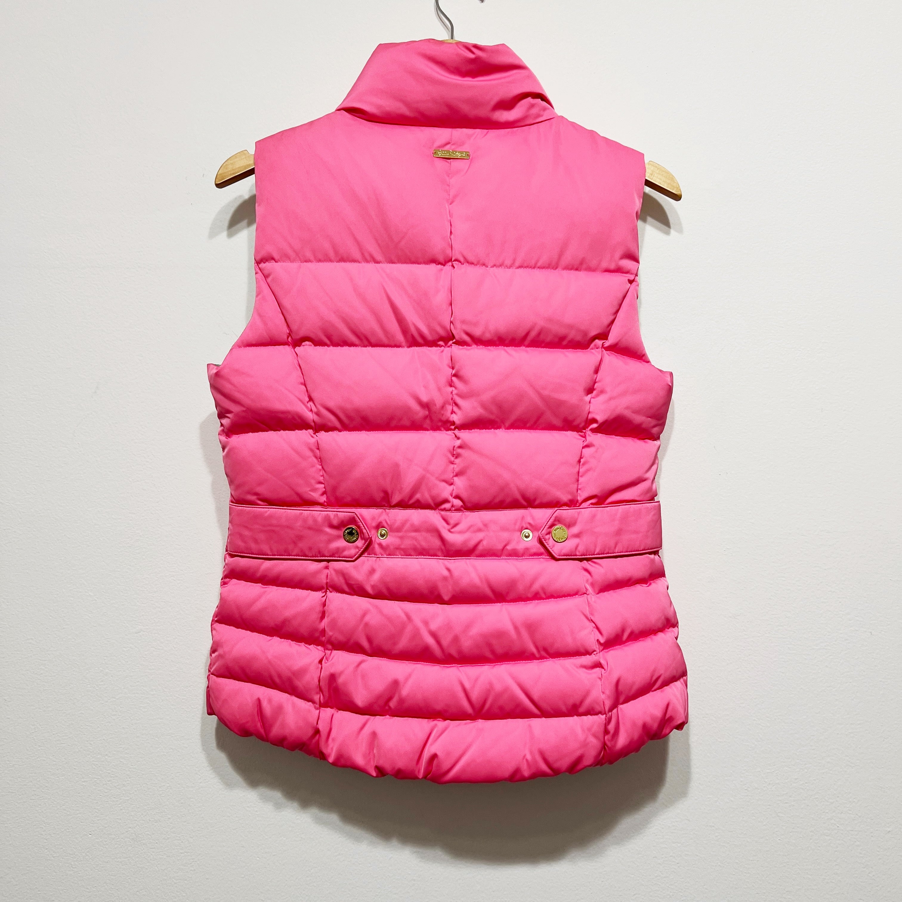 Lilly Pulitzer Isabelle Down Feather Quilted Puffer Jacket Flamingo Pink Medium