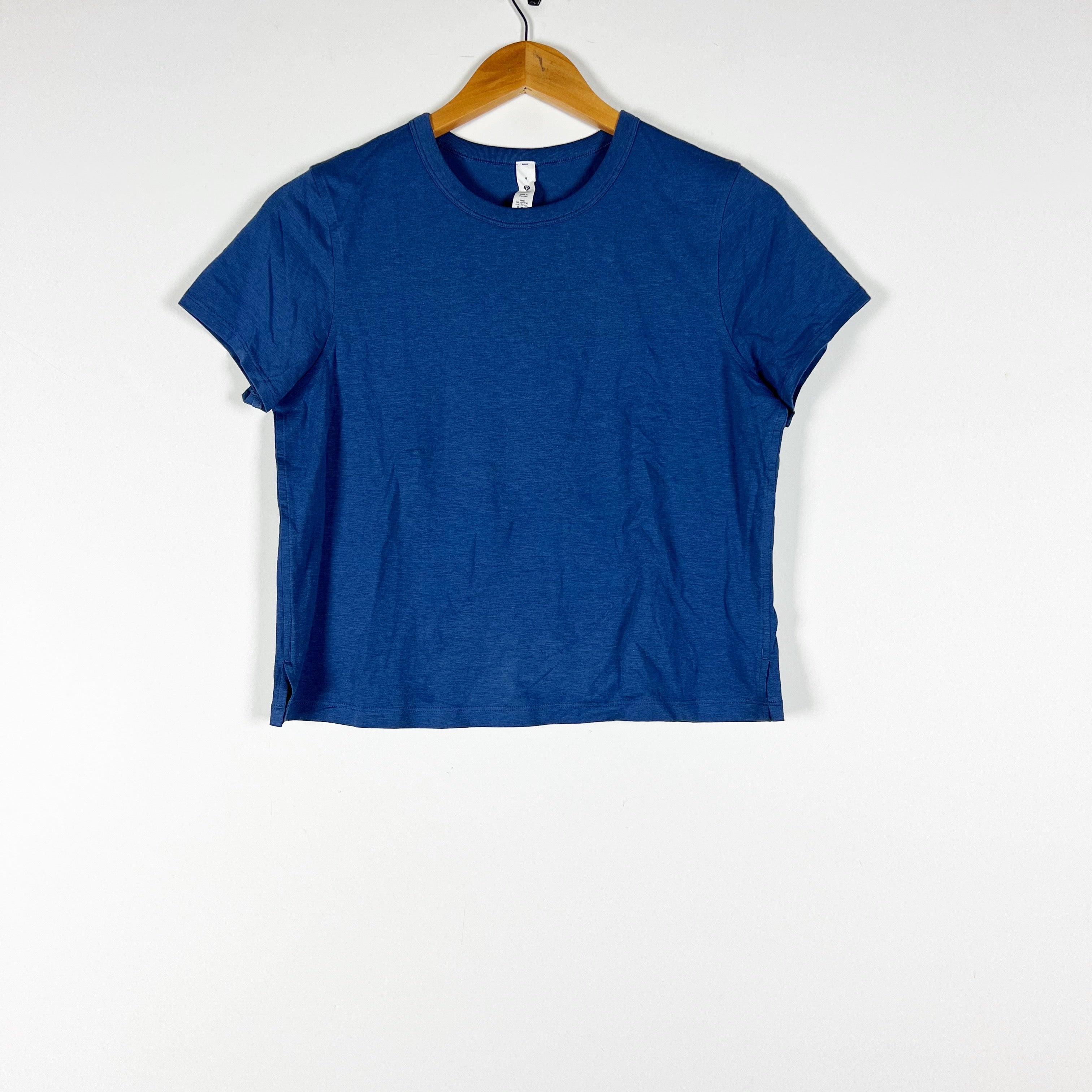 Lululemon Classic Fit Cotton Blend Crew Neck Short Sleeve T-Shirt Pitch Blue 4
