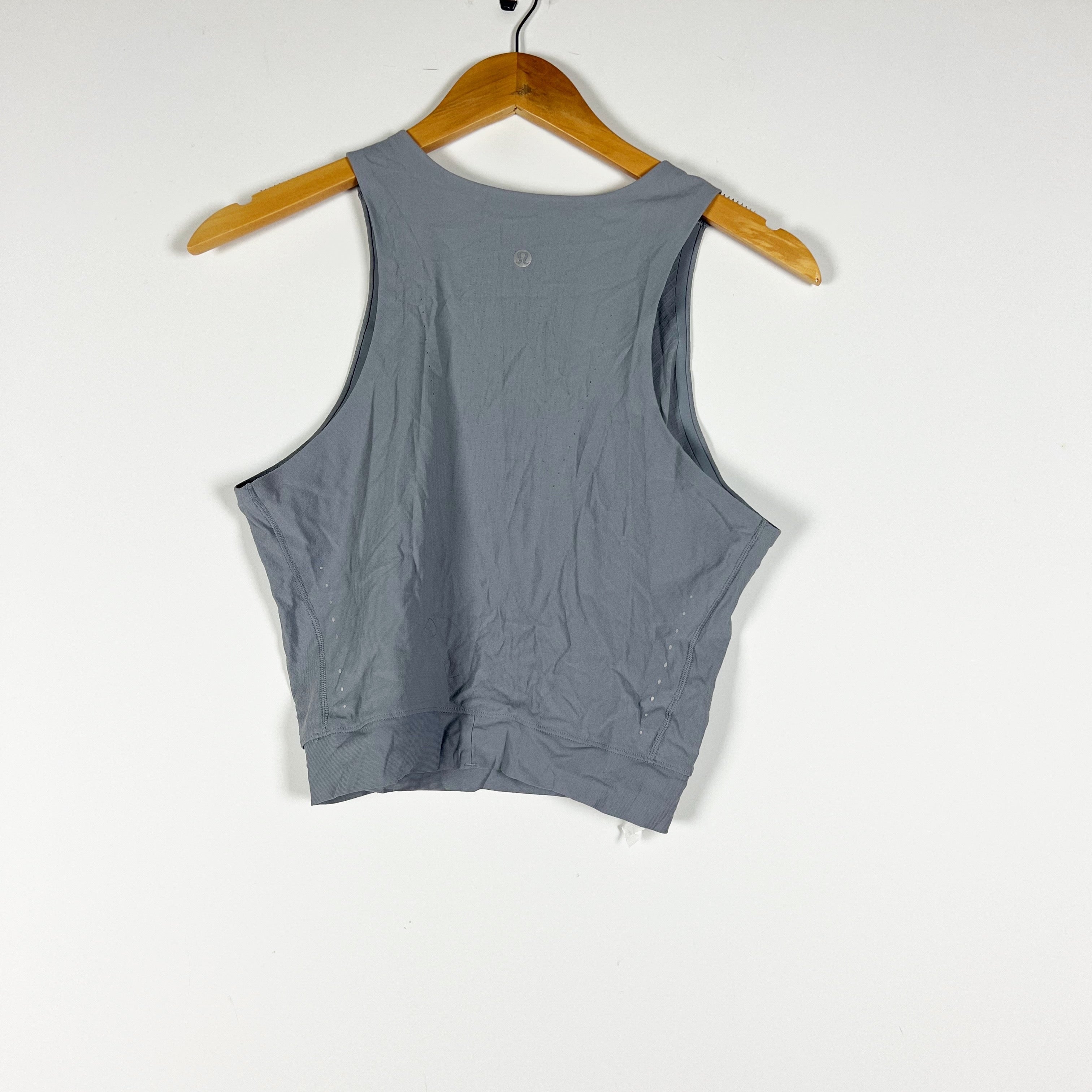 Luluulemon Women's SenseKnit High Neck Sleeveless Running Tank Top Rhino Grey 12