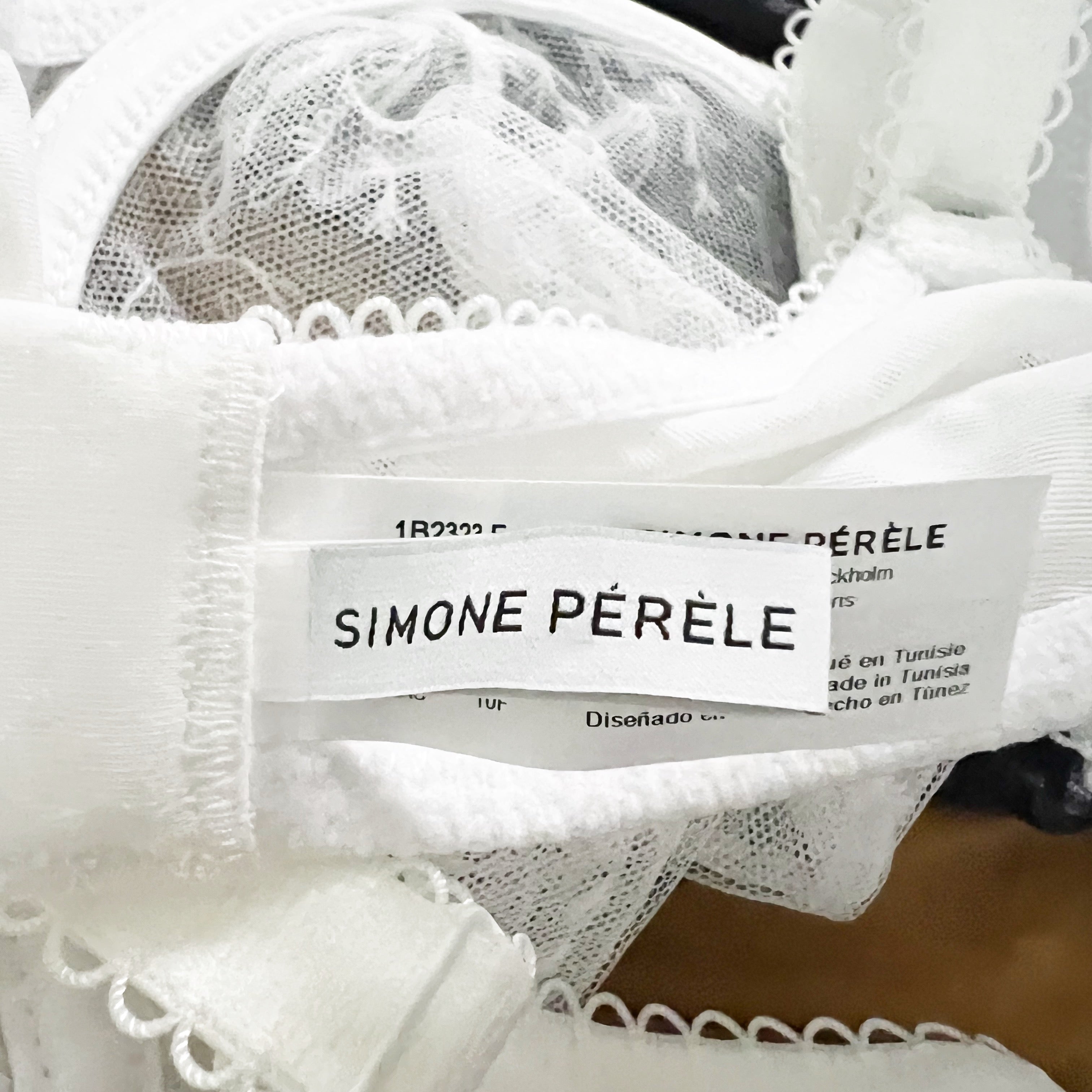 NEW Simone Perele Opaline Scoop Demi Underwire Allover Lace Bra White 32F